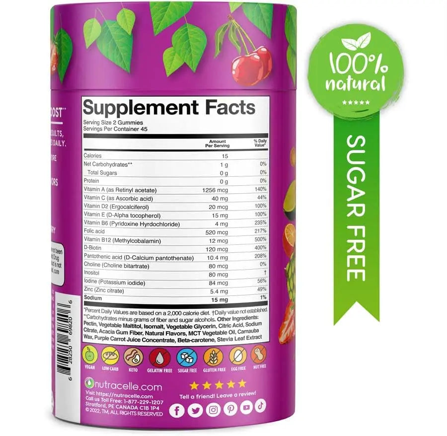 NUTRAMIN Daily Vegan Keto Multivitamin Gummies Vitamin C, D2, and Zinc for Immunity Nutracelle Au supplements