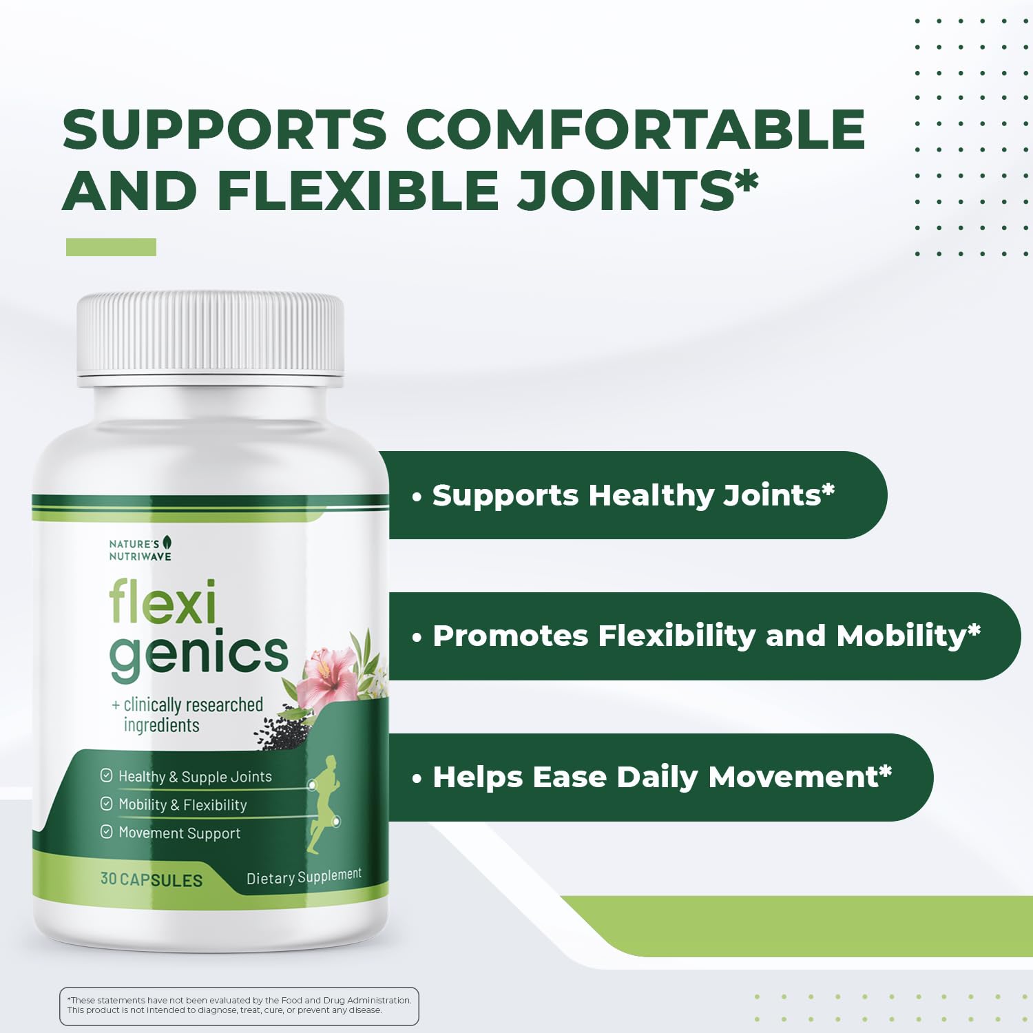 Flexigenics – Natural Support Formula with Green Tea Extract, Black Cumin Seed & Vitamin K2 – Non-GMO, Easy-to-Take – 30 Capsules, 1 Month Supply Nature’s NutriWave Au supplements