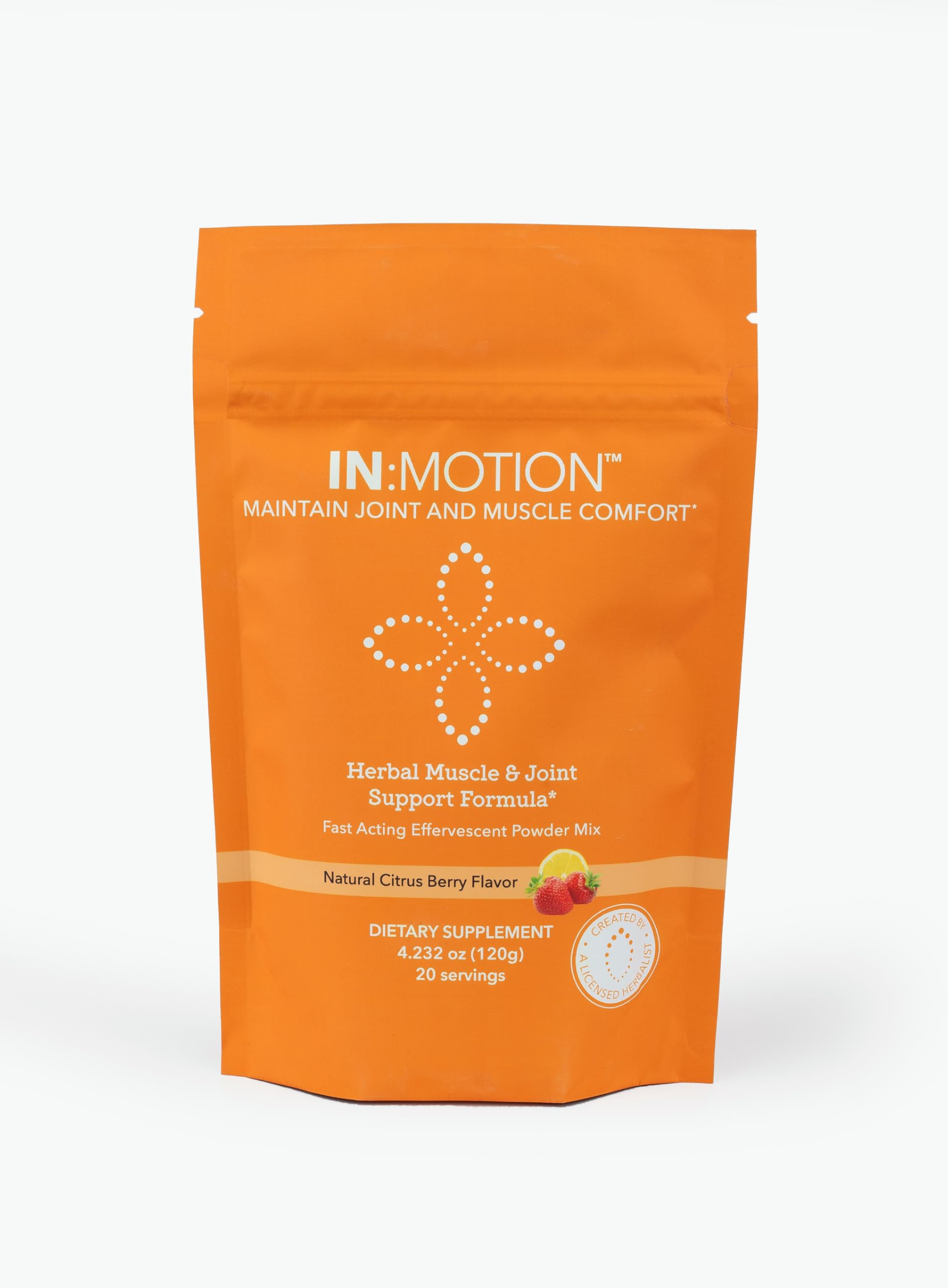 in:TotalWellness - in:Motion Natural Herbal Formula, 20 Serving Pouch, Corydalis, Tumeric, Ginger + 9 More ADAPTOGEN Herbs, Citrus Berry Flavor, 1 Count INTotalWellness Au supplements