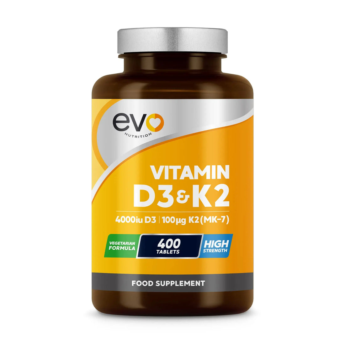 Vitamin D3 4000iu & Vitamin K2 100ug MK7 | 400 Vegetarian Tablets - 1 Year Supply EVO NUTRITION Au supplements