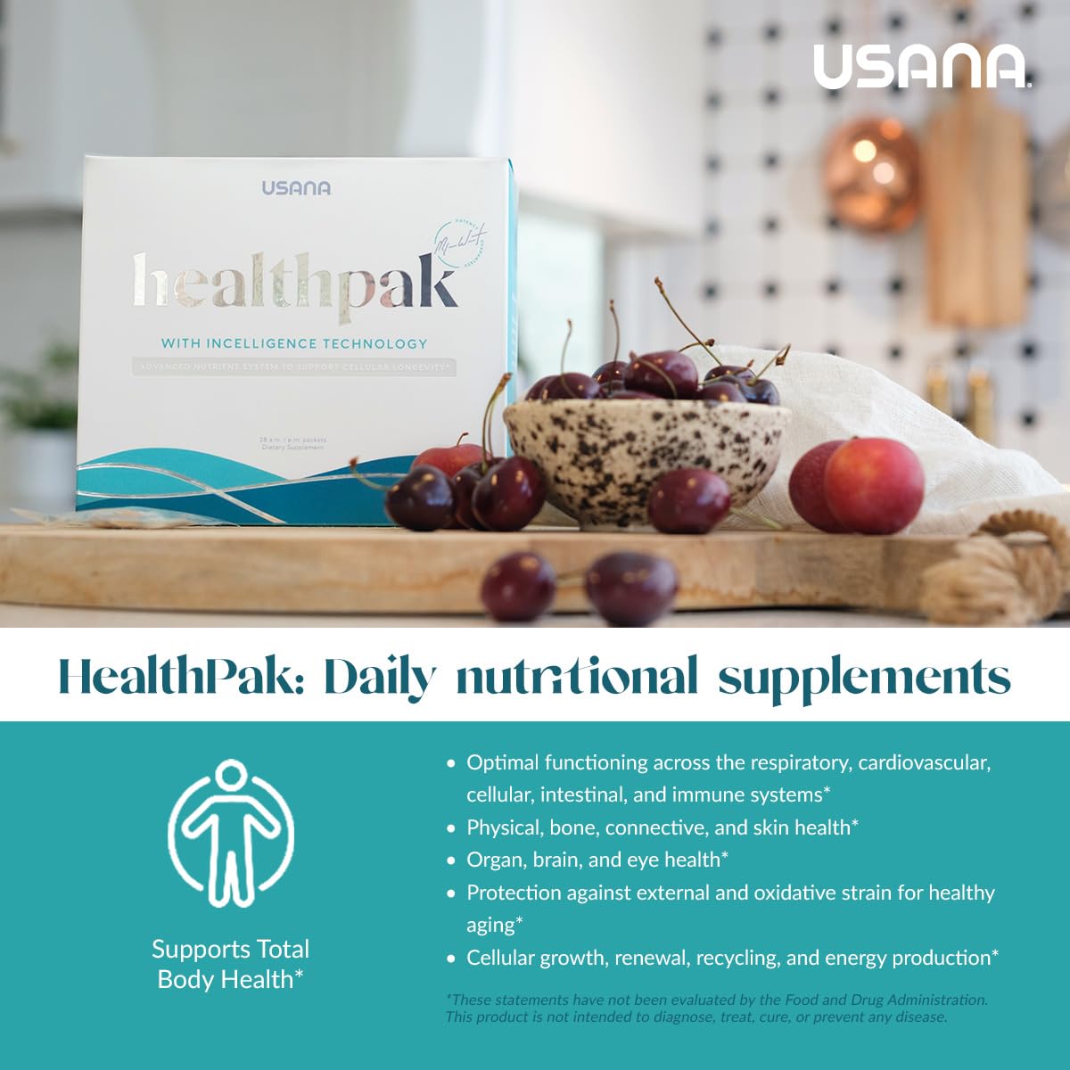 USANA HealthPak with InCelligence Technology and Essential Nutrients and Antioxidants to Support Total Body Health* – Convenient Daily AM/PM Packets – 56 Packets – 28 Day Supply USANA Au supplements