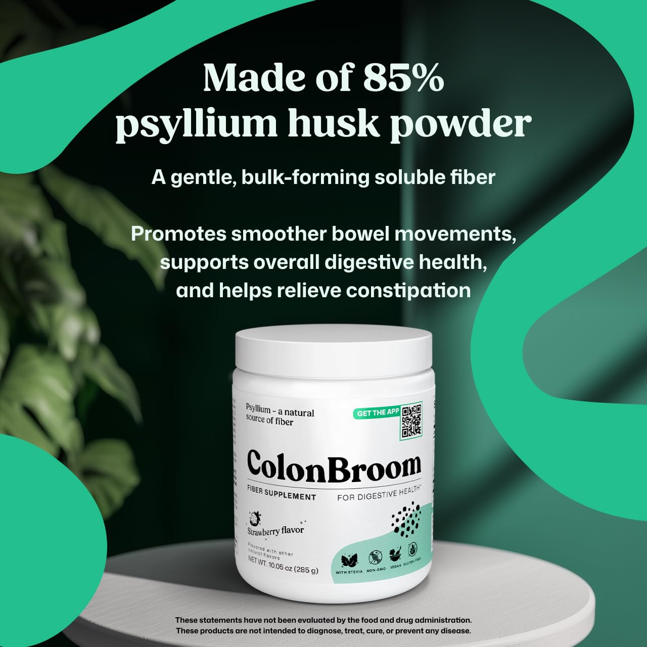 ColonBroom Psyllium Husk Powder - Colon Cleanse for Bloating Relief & Gut Health - Fiber Powder Drink - Easy to Mix - Vegan, Gluten Free, Non-GMO - Strawberry (50 Servings) ColonBroom Au supplements