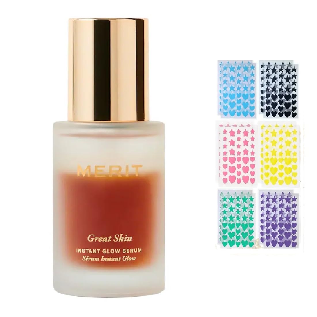 M Great Skin Instant Glow Serum with Niacinamide and Hyaluronic Acid (1.69 oz / 50 ml) + Bonus Acne Patch (36 Pieces) Tea Tree Oil Facial Water Gel NAPH Au supplements