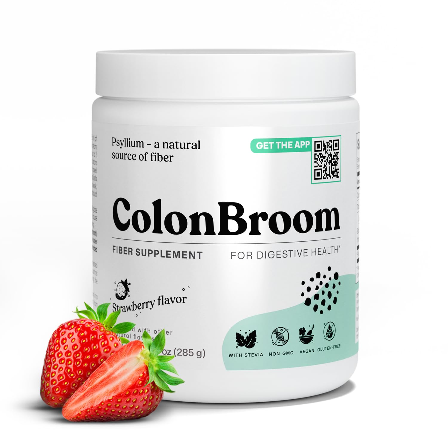 ColonBroom Psyllium Husk Powder (Strawberry) - Colon Cleanse for Bloating Relief & Gut Health - Colon Broom Fiber Powder Drink - Vegan, Gluten Free, Non-GMO Fiber Powder Supplement, 50 Servings ColonBroom Au supplements