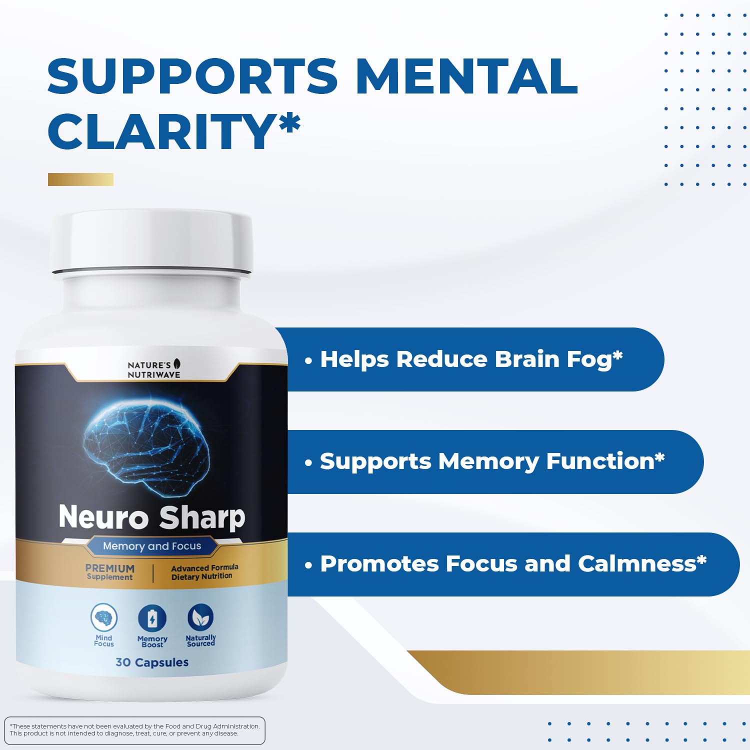 Neuro Sharp – Natural Formula with Bacopa Monnieri, Ginkgo Biloba & Huperzine-A – Made in the USA, Non-GMO, 30 Capsules, 3 Month Supply Nature’s NutriWave Au supplements