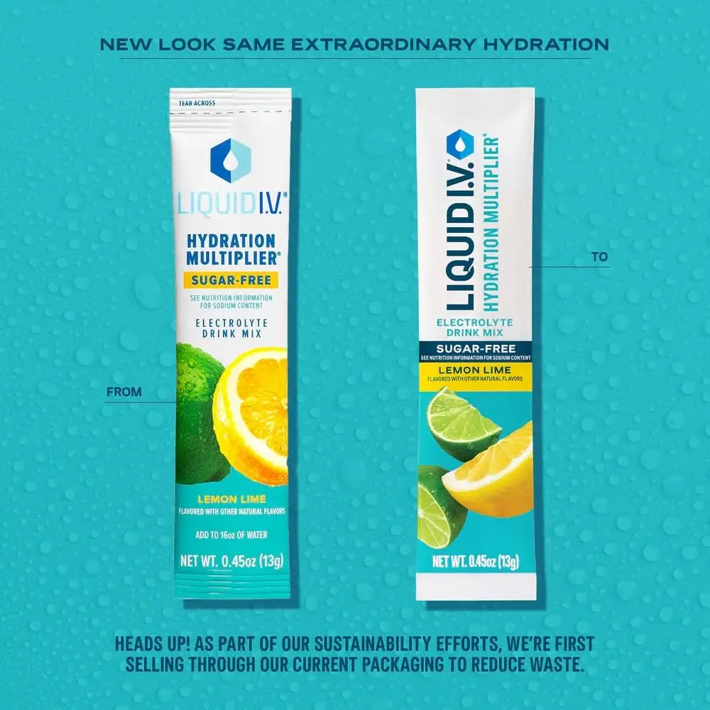 Liquid I.V.® Hydration Multiplier® Sugar-Free - Lemon Lime - Hydration Powder Packets | Electrolyte Powder Drink Mix | Convenient Single-Serving Sticks | Non-GMO | 14 Servings (Pack of 3) Liquid I.V. Au supplements