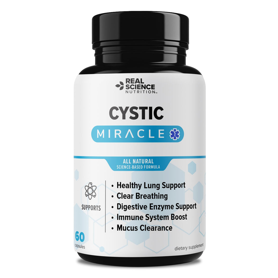 Real Science Cystic Miracle - Lung Support Supplement for Breathing Support and Mucus Clearance – with Vinitrox & GABA to Help Clear Lungs and Aid Respiratory Health, Made in USA, 60 Caps Real Science Nutrition Au supplements