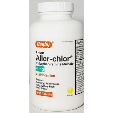 Rugby Aller-Chlor Chlorpheniramine 4mg 1000ct RUGBY LABORATORIES Au supplements