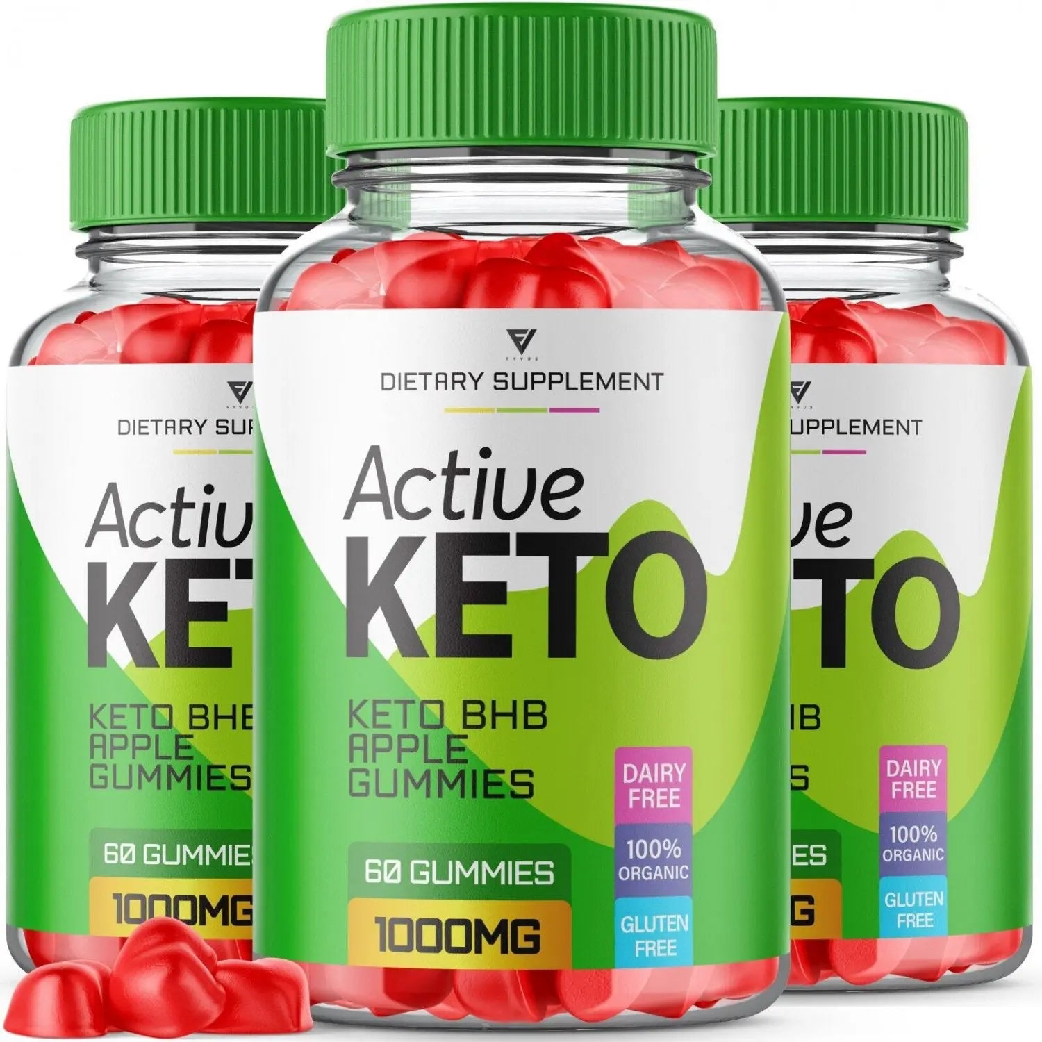 3x Active Keto BHB ACV Gummies 1000MG Apple Cider Vinegar (180 Gummies) Purvia Au supplements