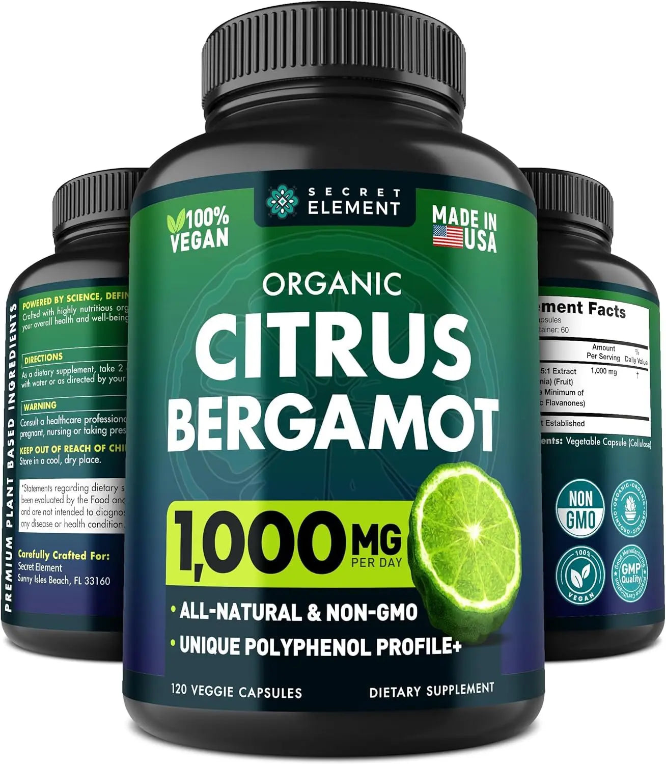Citrus Bergamot Extract 1000mg - Organic Citrus Bergamot Supplement the Secret Element Store Au supplements