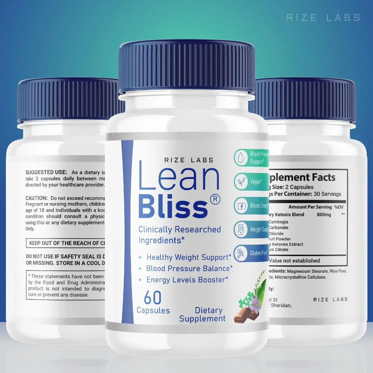 (3 Pack) Lean Bliss Weight Loss Pills, Lean Bliss Fat Burning Formula, LeanBliss Advanced rize labs Au supplements