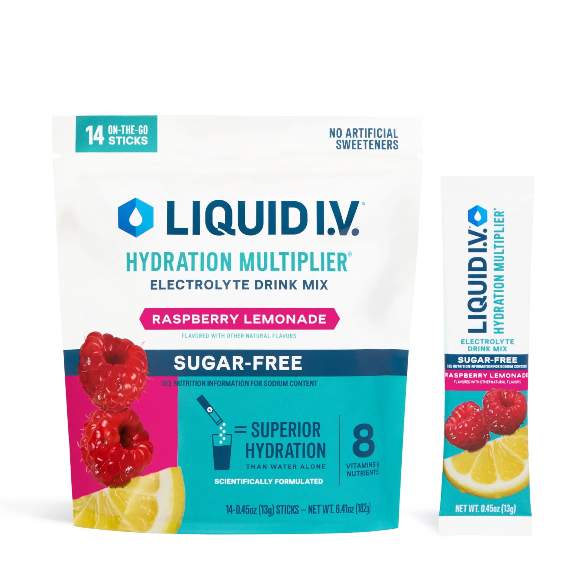 Liquid I.V.® Hydration Multiplier Sugar-Free - Raspberry Lemonade | Electrolyte Powder Drink Mix | 1 Pack (14 Servings) Liquid I.V. Au supplements