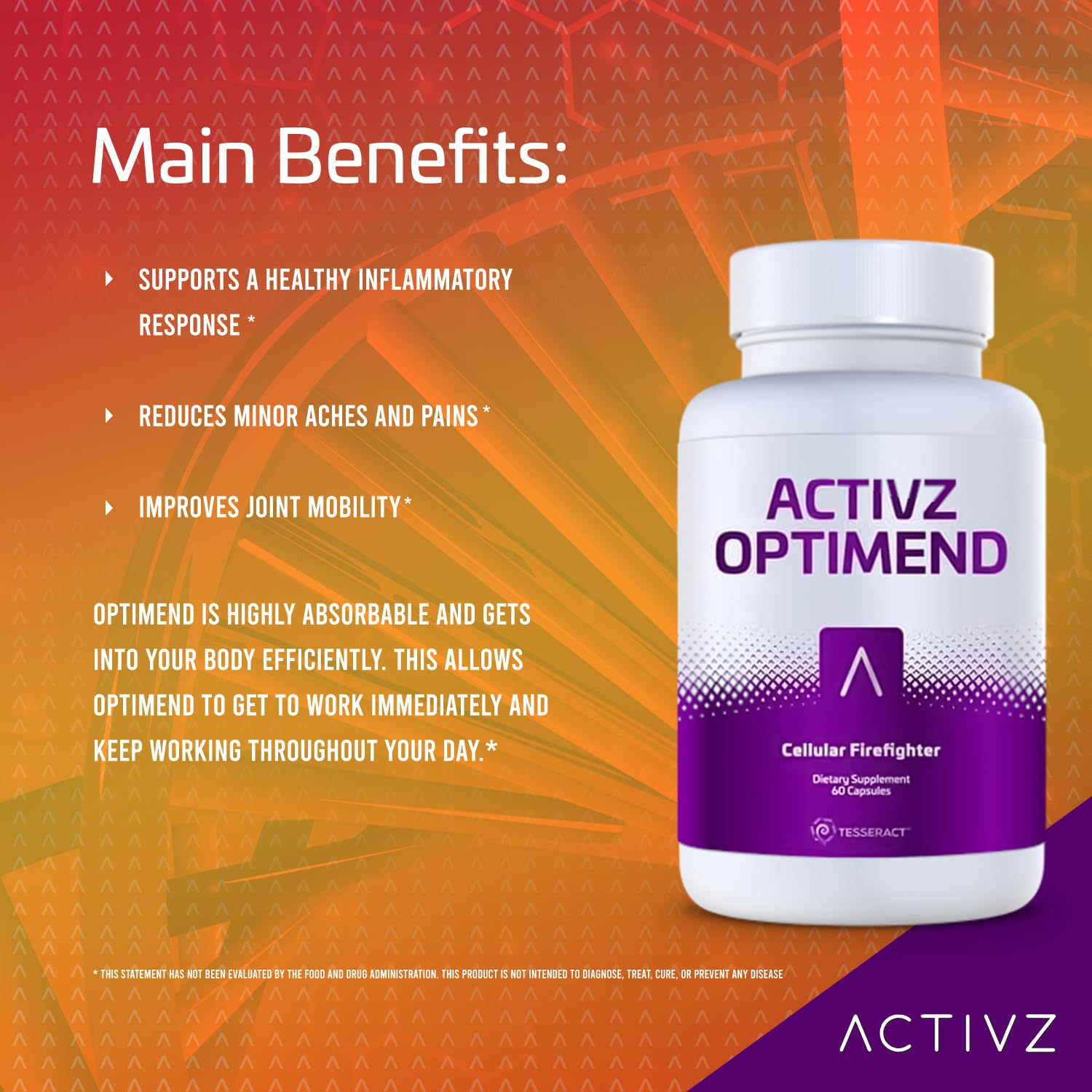 ACTIVZ Optimend - Advanced Joint Mobility and Comfort Support with Enhanced Bioavailability Using CyLoc Dextrin and DexKey Technology - 60 Capsules ACTIVZ Au supplements
