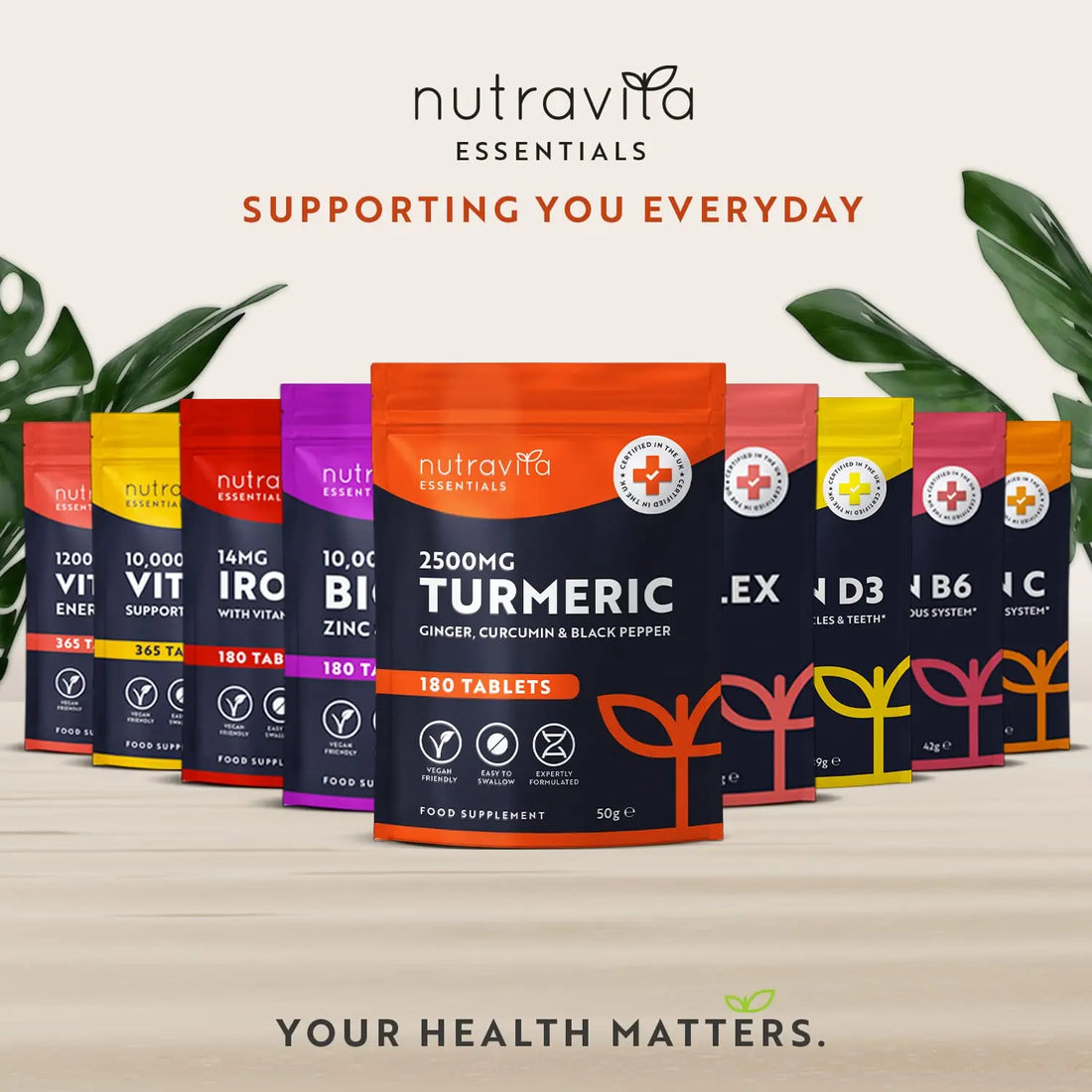 Nutravita Turmeric Tablets 2500mg with Black Pepper & Ginger - 180 High Strength Tumeric Nutravita Au supplements