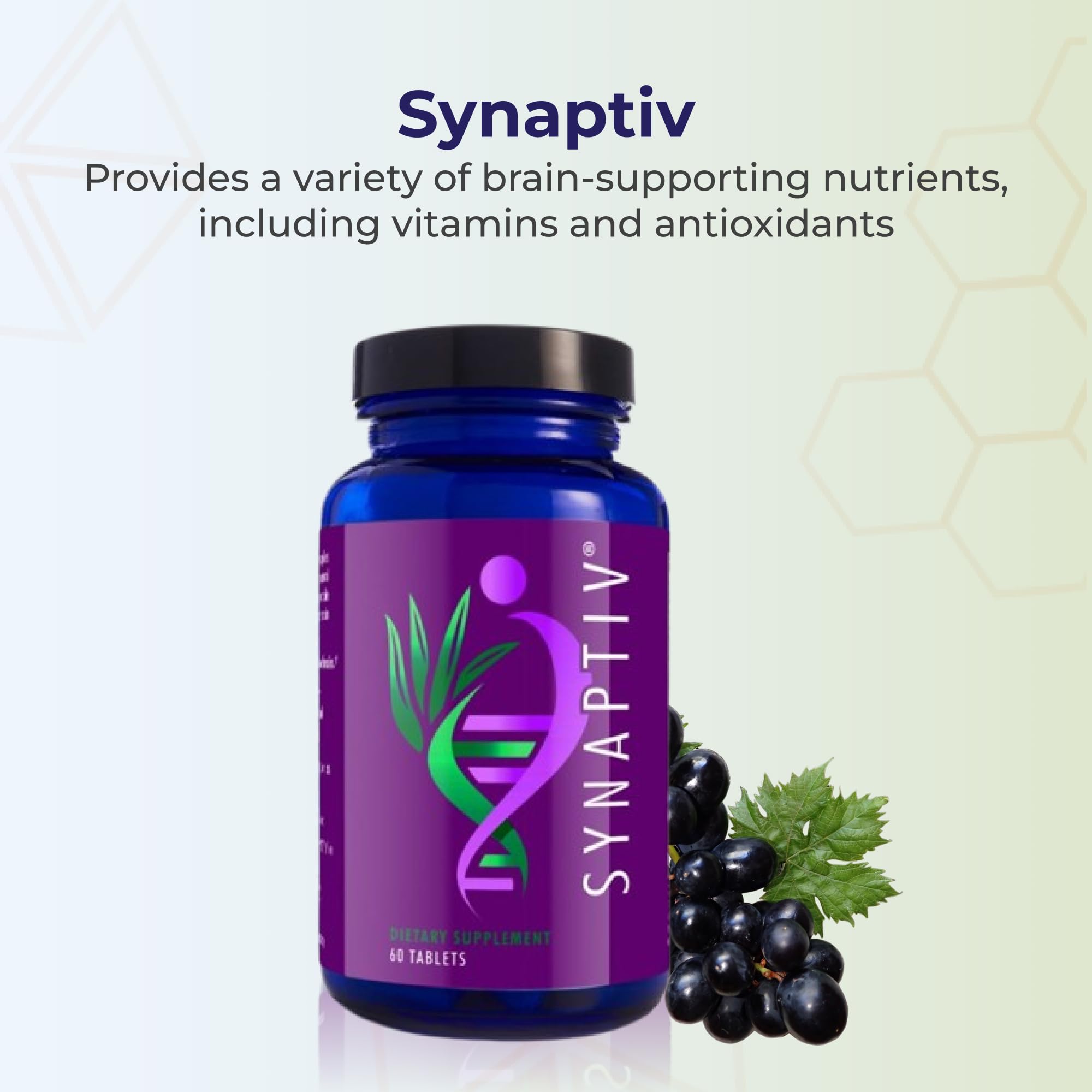 Youngevity Synaptiv™ Brain Support - 12in1 - Ginkgo, Huperzine, Bacopa, Quercetin and More - with Potent Antioxidant Blend + Vitamins - 60 Tablets (Pack of 1) Youngevity Au supplements