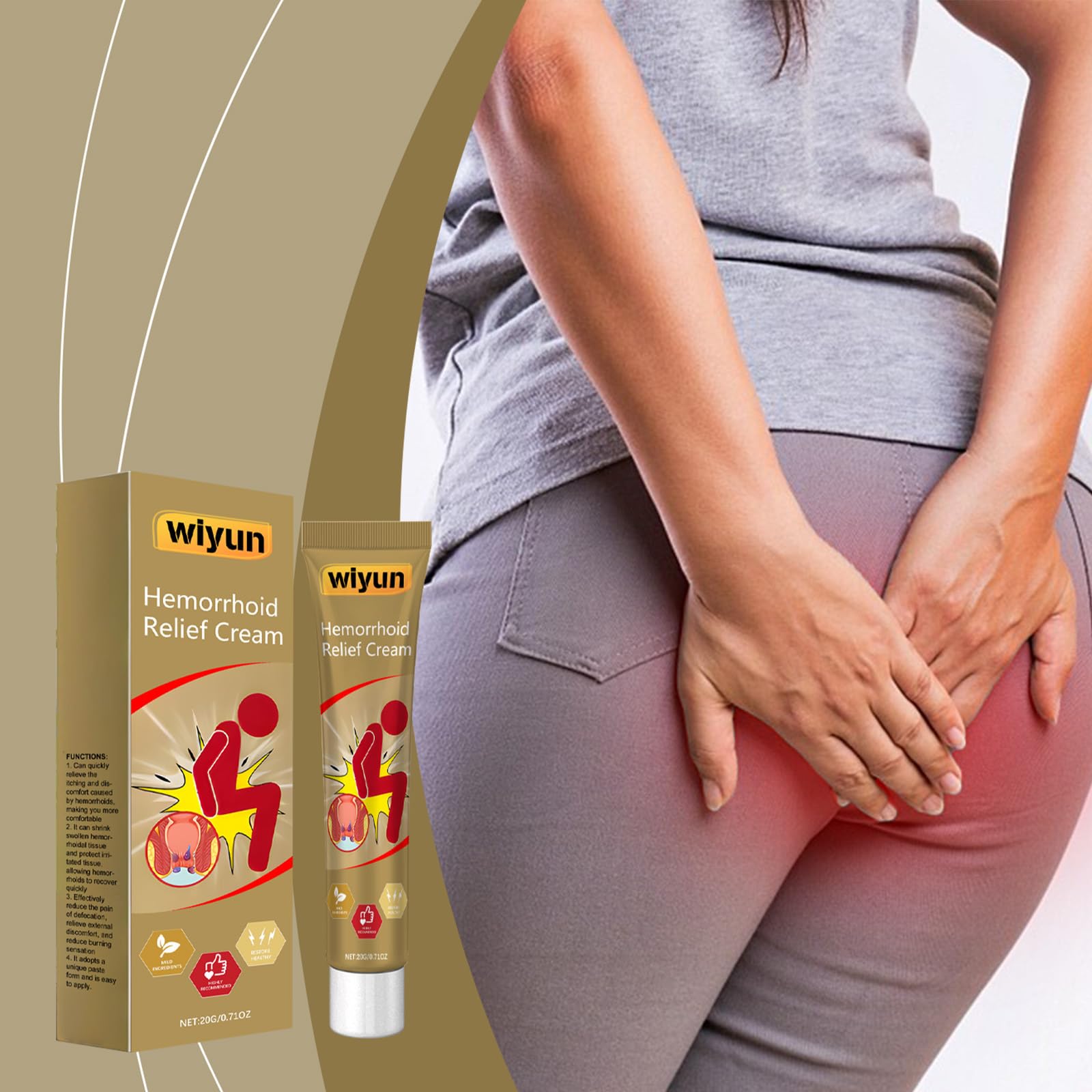 KUNLEN Herbal Hemorrhoids Cream, Chinese Hemorrhoid Creams, Body Care Cream for Men and Women (3pcs) KUNLEN Au supplements