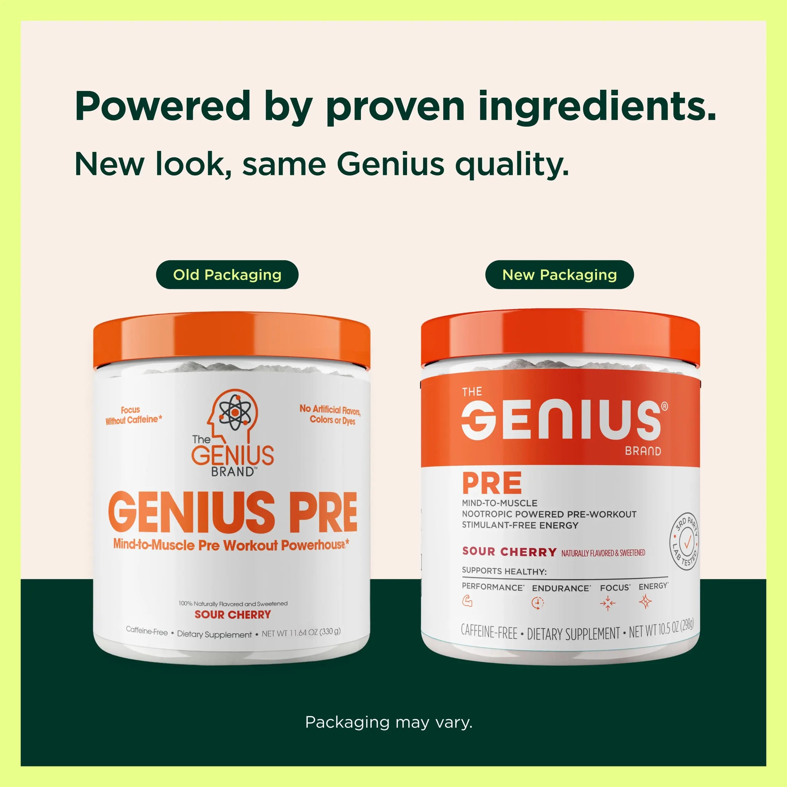 The Genius Brand Genius Pre - Clean Pre-Workout Powder for Energy, Focus & Fitness Support - No Artificial Flavors, Preservatives, or Proprietary Blends - Non-GMO - 20 Servings - Sour Cherry The Genius Brand Au supplements