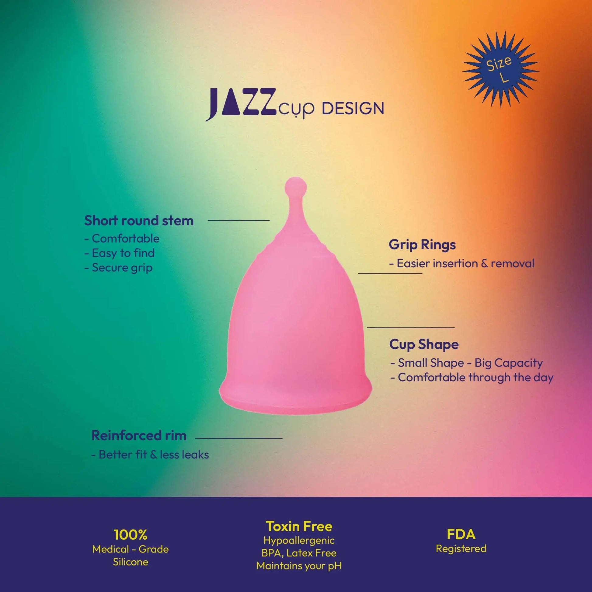 JAZZ Cup Soft Menstrual Cups – with Travel-Cotton Pouch – Reusable, 12-Hour Protection, 100% Medical JAZZ cup Au supplements
