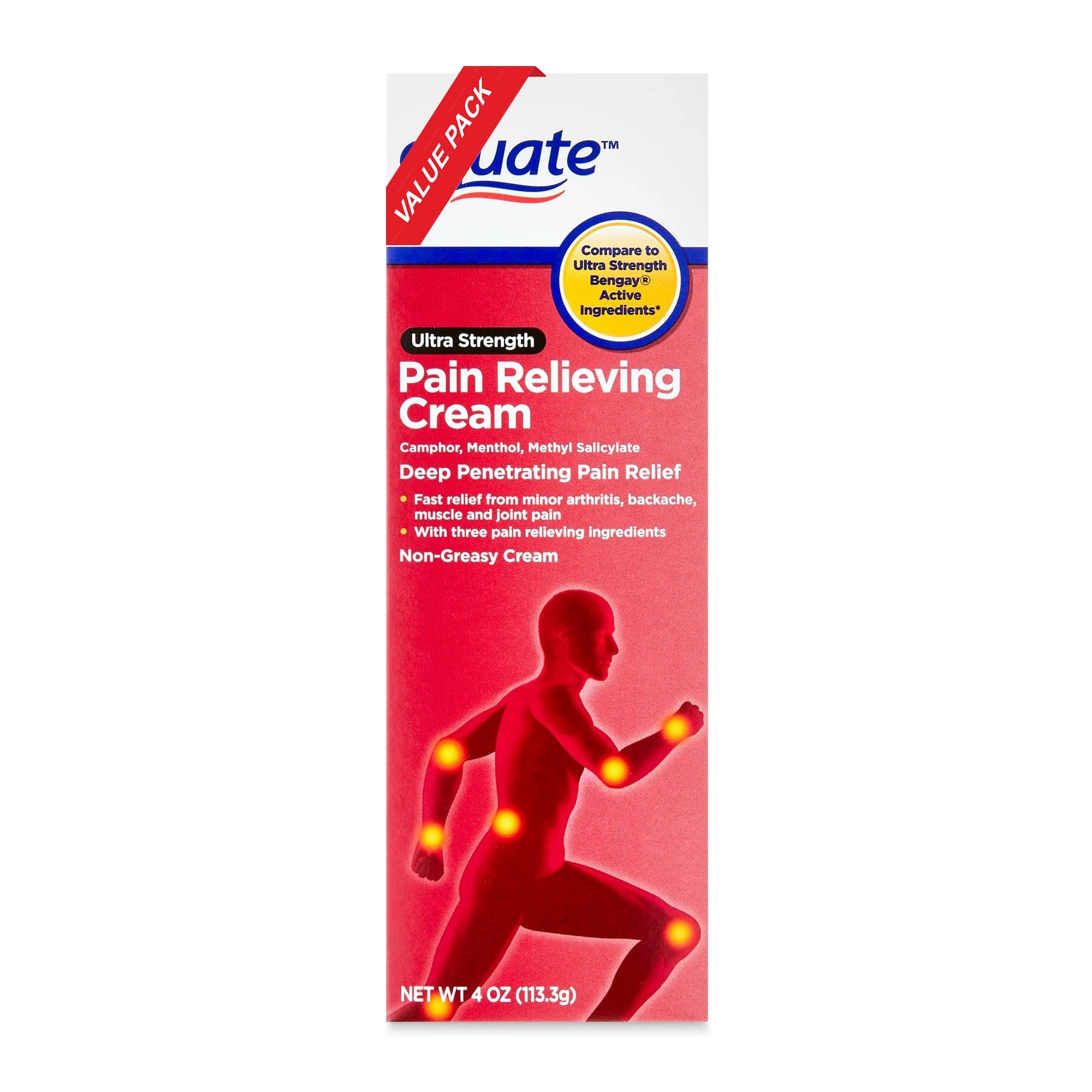 Equate Ultra Strength Pain Relieving Cream, Equate Ultra Strength Pain Relieving Cream Muscle Rub, 4 oz, Pack of 4 Aus Healthcare Au supplements
