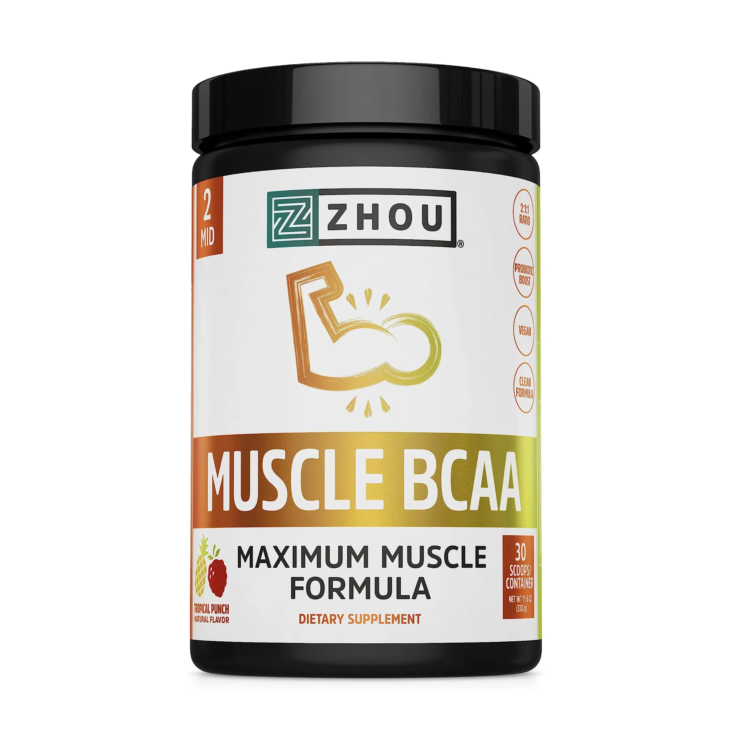 Zhou Nutrition Muscle BCAA Powder, Vegan Muscle Recovery, Natural, Clean Formula Zhou Nutrition Au supplements