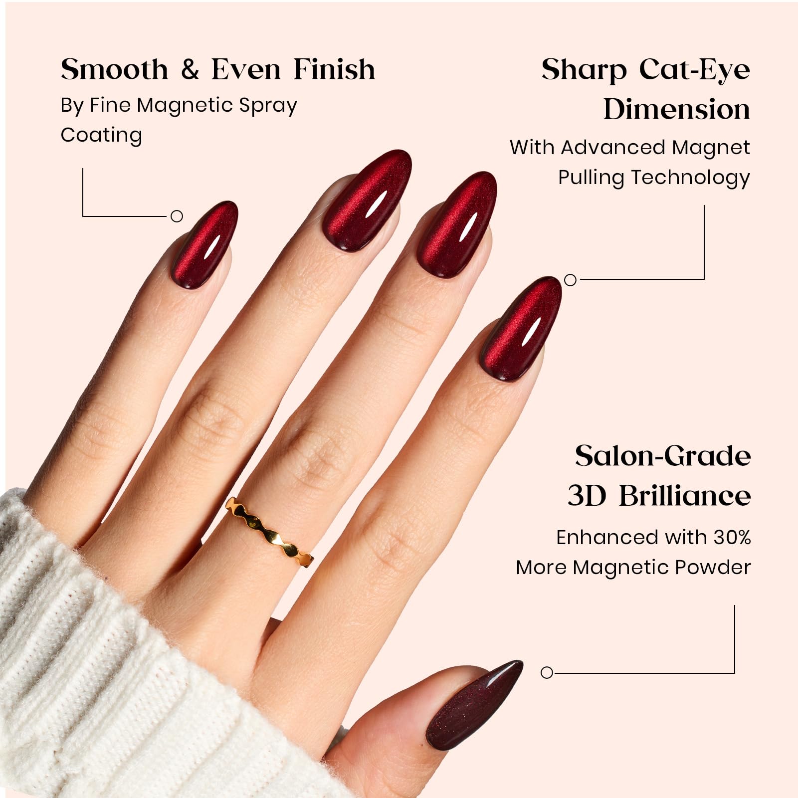 Beetles Cat Eye Nails Kit - Enchanted Aurora | 7 Colors Cat Eye Press On Nails Medium Almond | 224Pcs 16 Sizes All-in-One Kit With Nail Glue,Remover,Builder Top Coat,Nail Lamp Gift beetles Gel Polish Au supplements