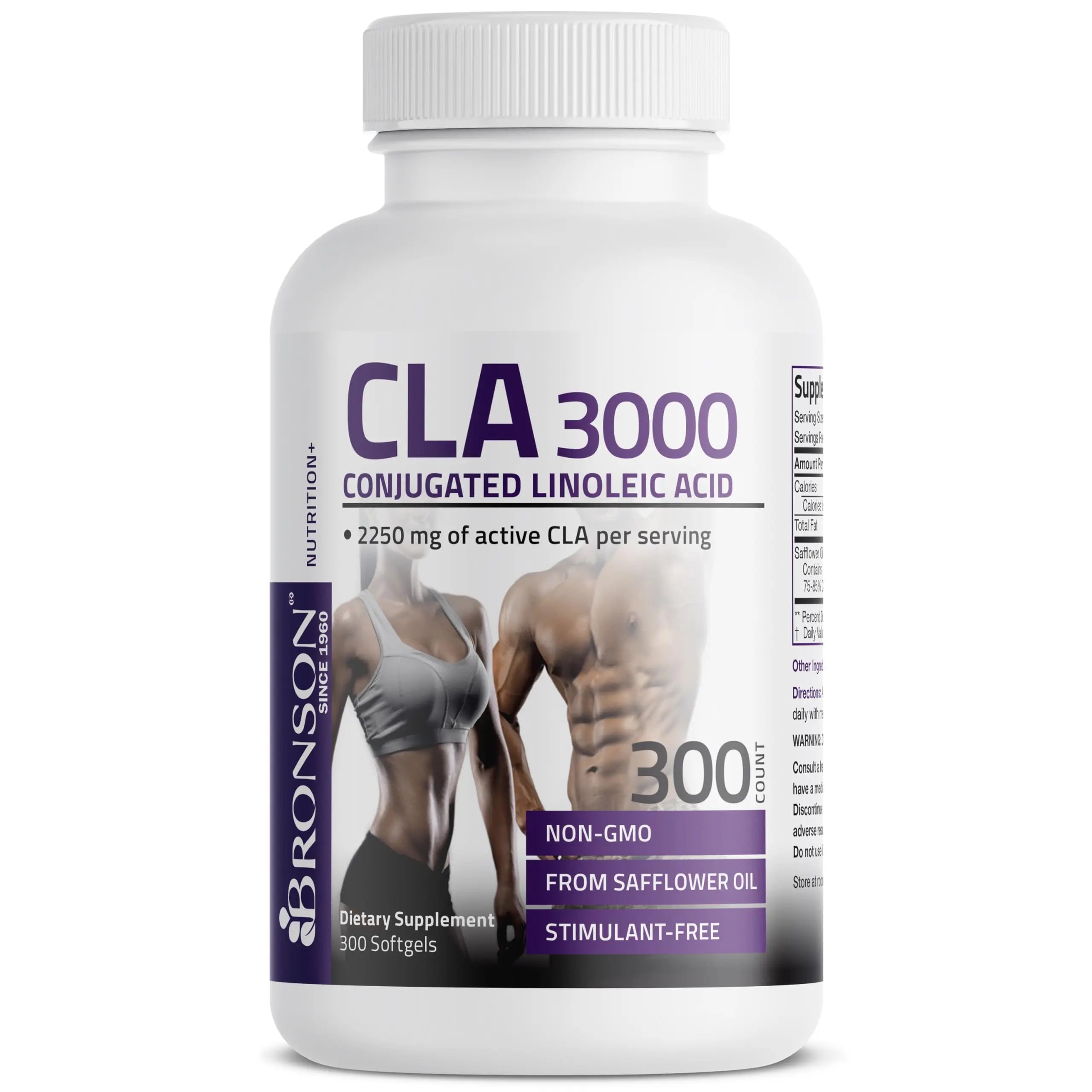 Bronson CLA 3000 Extra High Potency Supports Healthy Weight Management Lean Muscle Mass Non-Stimulating Bronson Au supplements