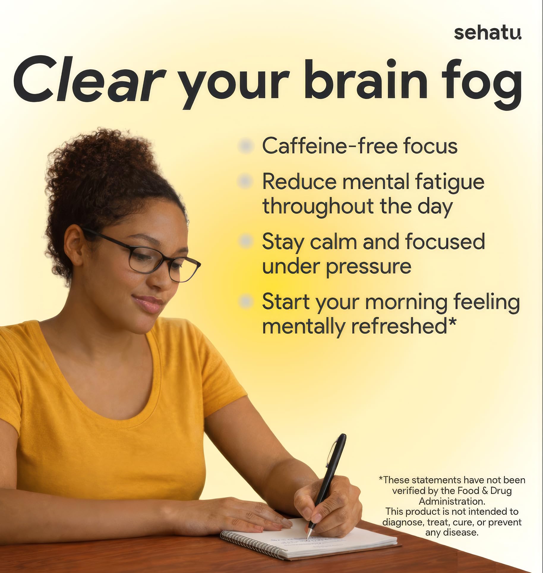 SEHATU Clarity Plus Cognitive Wellness Supplement | Packed with 10 Powerful Adaptogenic Mushrooms | Clear Brain Fog and Support Mental Clarity | 60 Count | 30 Day Supply SEHATU Au supplements
