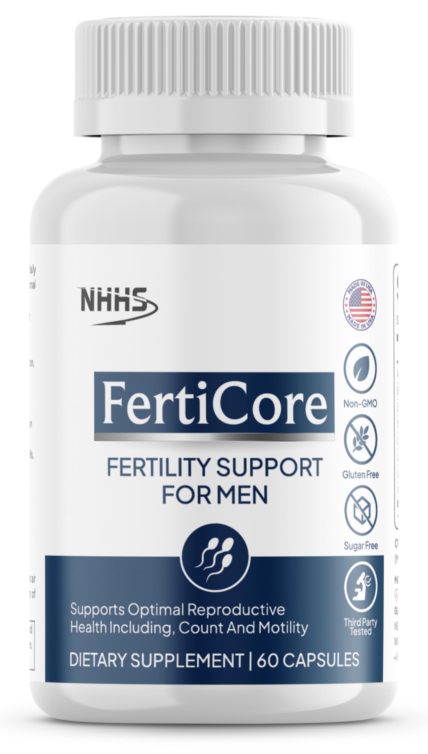 NHHS FertiCore – Men’s Fertility & Reproductive Wellness Supplement – Supports Sperm Health, Motility & Vitality – with Vitamins, Minerals, Amino Acids & Antioxidants – Made in USA, 60 Capsules NHHS Au supplements
