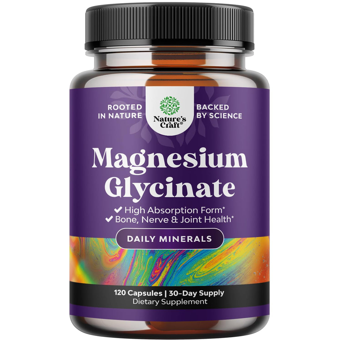 Pure Magnesium Glycinate Supplement 500mg - Magnesium for Sleep and Rest Capsules for Men & Women - Unflavored Vegan High Absorption Pills for Relaxation Support - 120 Count Natures Craft Au supplements