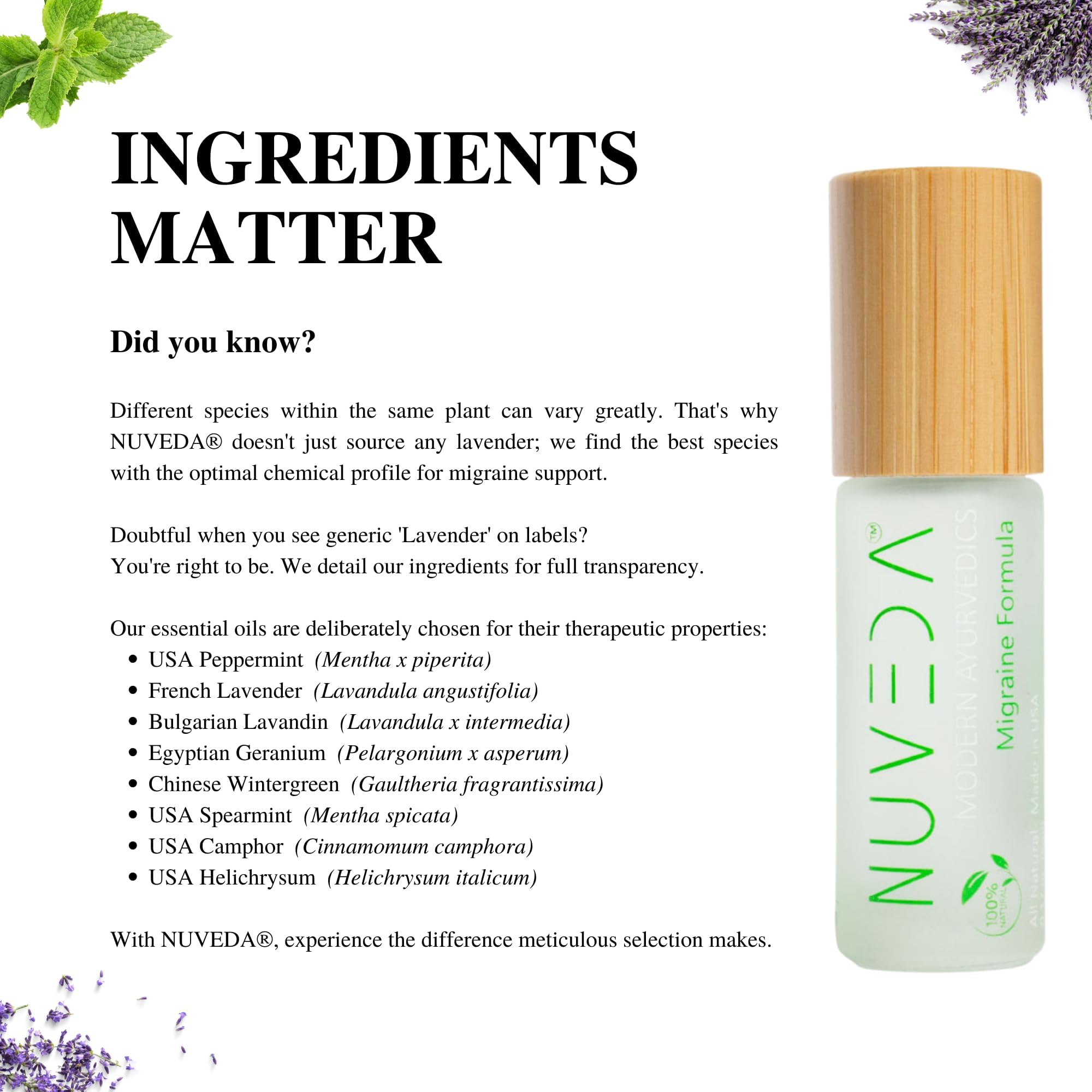 NUVEDA® Advanced Migraine Formula - All Natural Headache Stick | Modern Ayurvedic, Roll On Stick | Therapeutic Grade Essential Oil Aromatherapy | Made in USA NUVEDA Au supplements