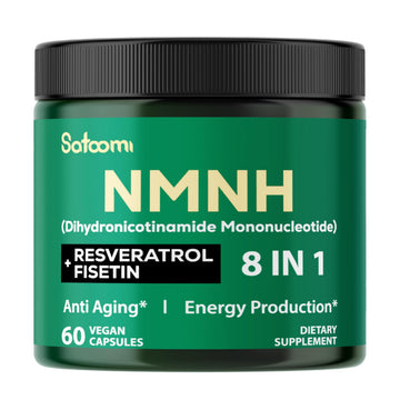 Satoomi 8in1 NMNH - NMN Supplement Alternative - NAD Supplement to Support NAD Levels Added Fisetin, Resveratrol, Quercetin, Turmeric, Berberine, Vitamin D3 & C - 60 Count for 30 Days Satoomi Au supplements