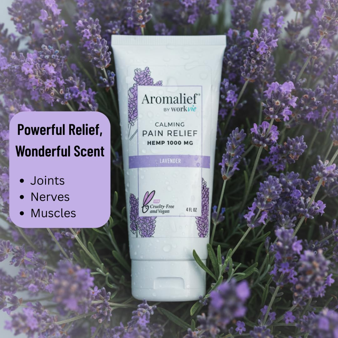 Hemp Cream with Lavender Aromatherapy - 1000MG Made in USA - Muscle & Joint Relief - Menthol, Glucosamine, Chondroitin MSM - Vegan Aromalief Au supplements