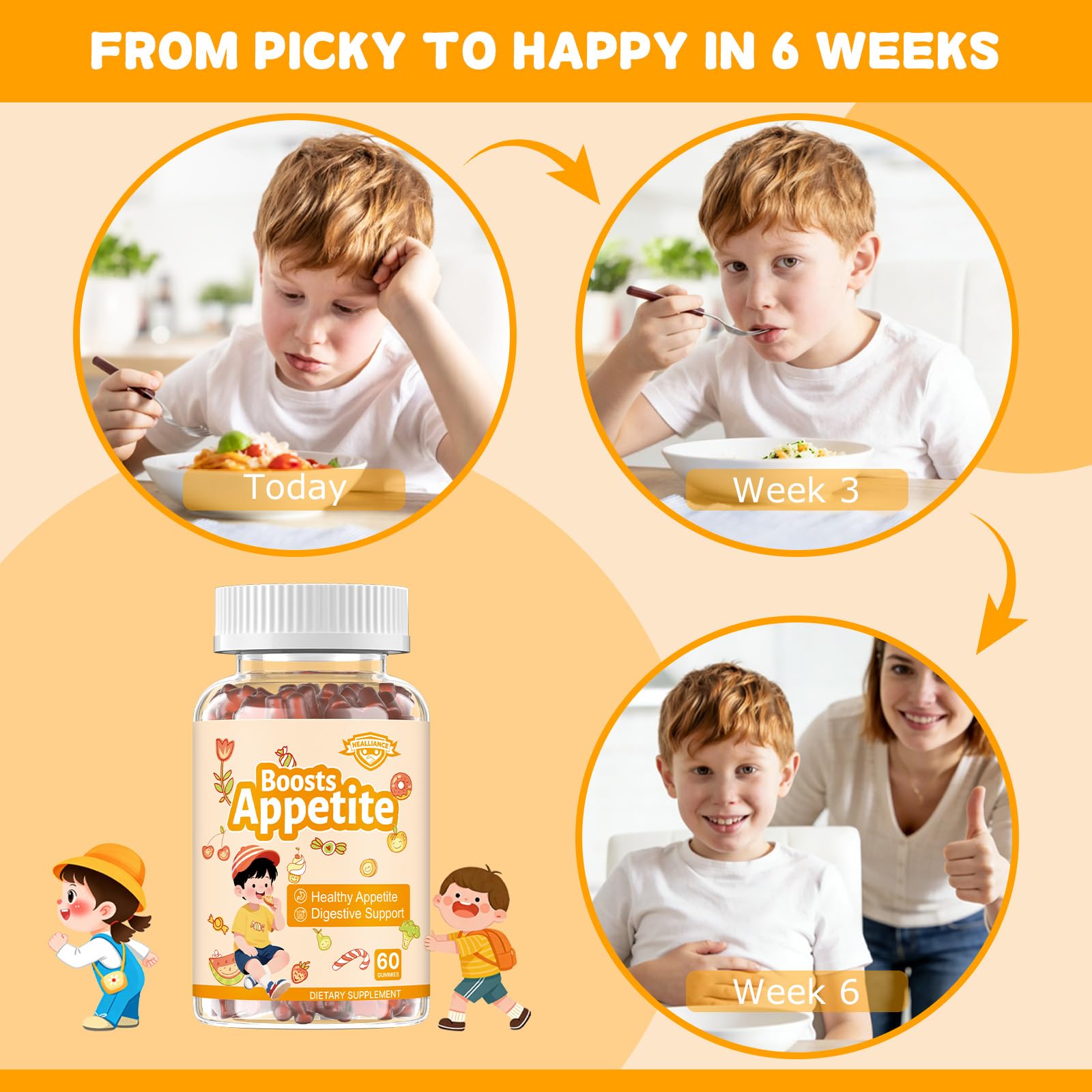 Appetite Booster Gummies for Kids Adults – Natural Blend of Hawthorn Zinc Carrot Supports Digestion Helps Increase Appetite, Promotes Healthy Eating Habits for Picky Eaters (Mixed Fruit Flavor) Healliance Au supplements