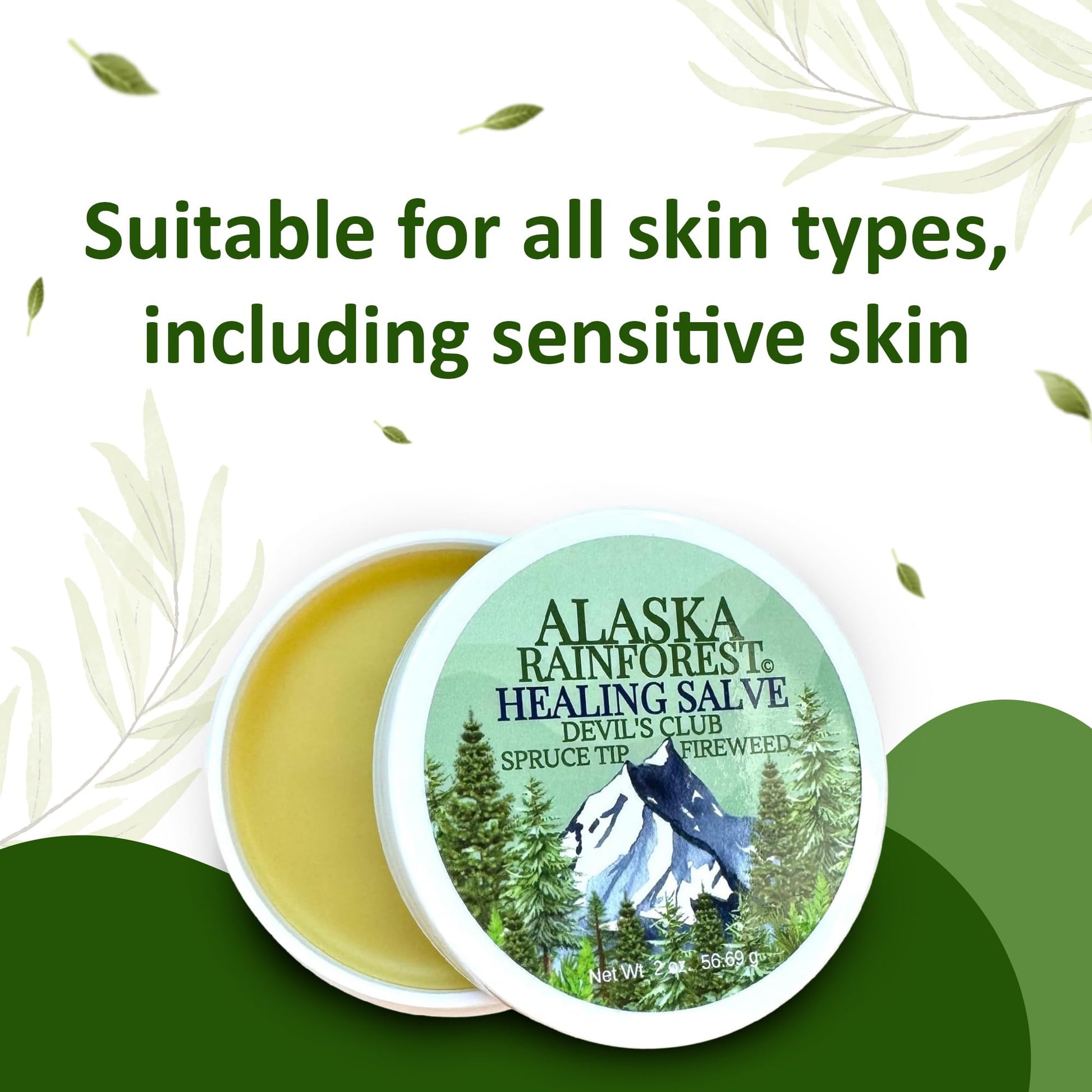 Snowy Summit Alaska Rainforest Salve - Herbal Salve for Dry Skin & Joint Relief - Natural Super Salve for Soothing Skin with Gentle Aroma - Body & Hand Salve - Muscle Rub with Alaskan Devil’s Club Oil Snowy Summit Au supplements