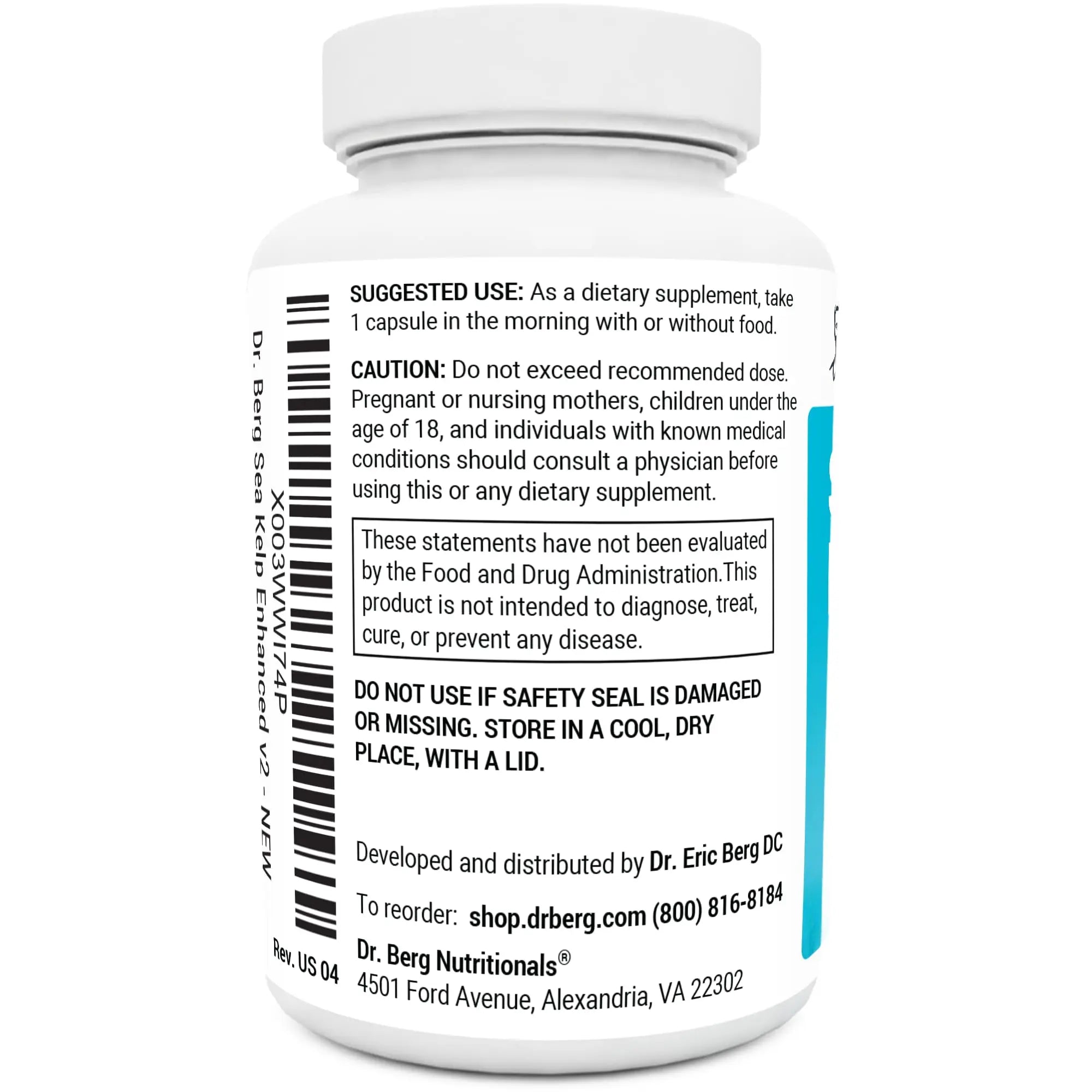 Dr. Berg's Sea Kelp Enhanced - Pure Healthy Thyroid Support Natural Antioxidants Dr. Berg Nutritionals Au supplements
