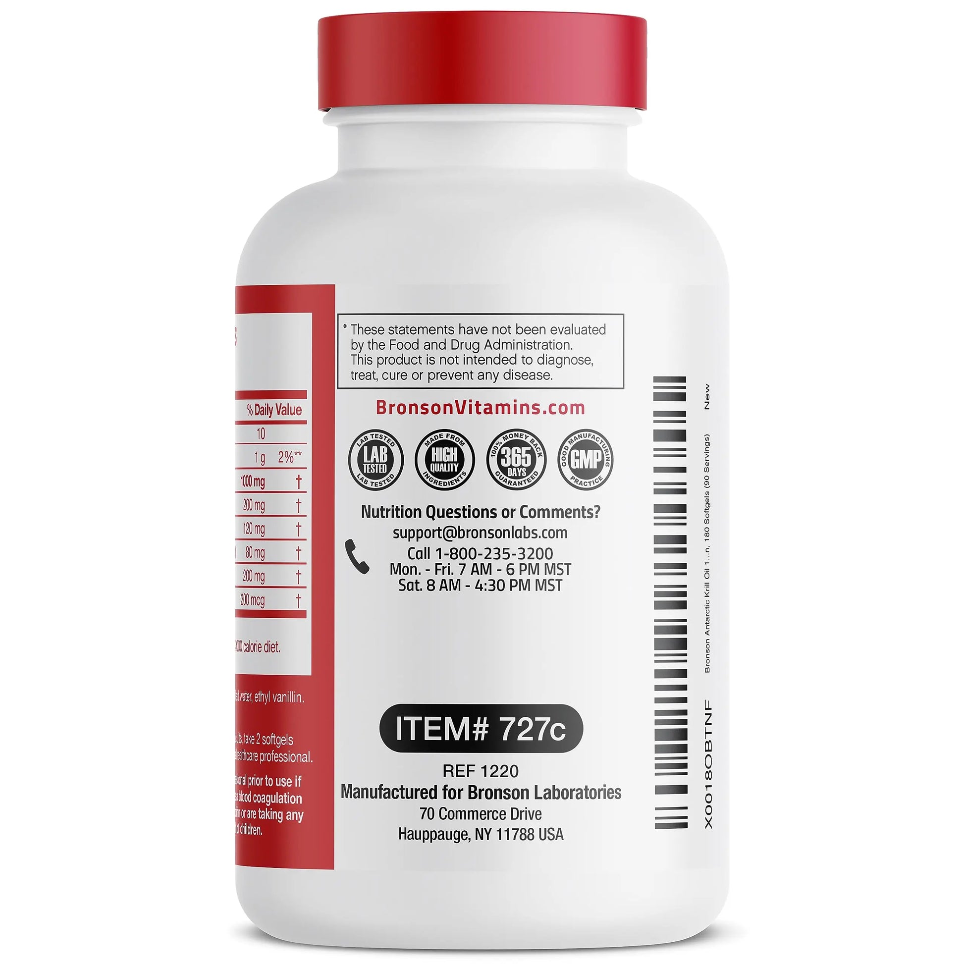 Bronson Antarctic Krill Oil 1000 mg with Omega-3s EPA, DHA, Astaxanthin and Phospholipid Bronson Au supplements