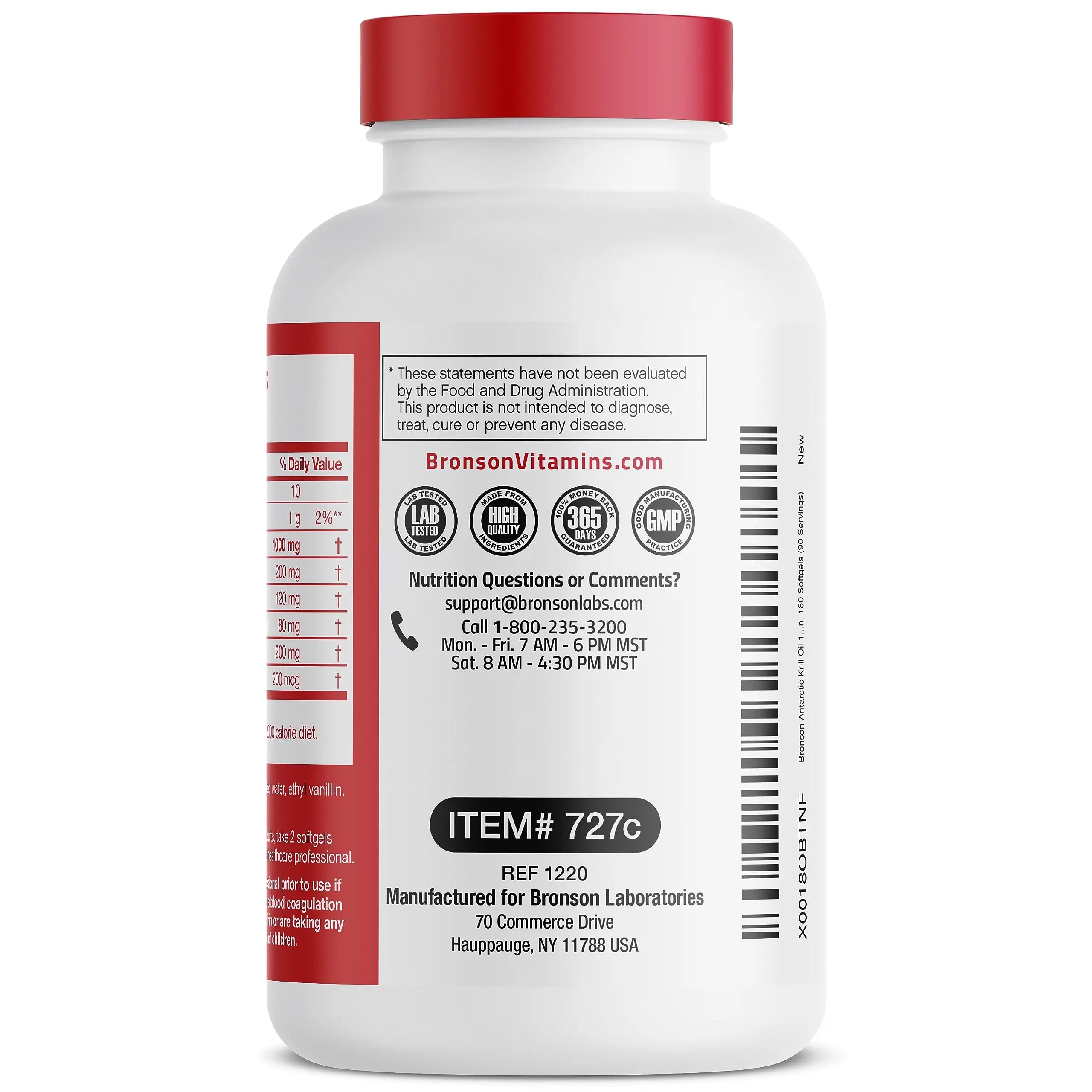 Bronson Antarctic Krill Oil 1000 mg with Omega-3s EPA, DHA, Astaxanthin and Phospholipid Bronson Au supplements