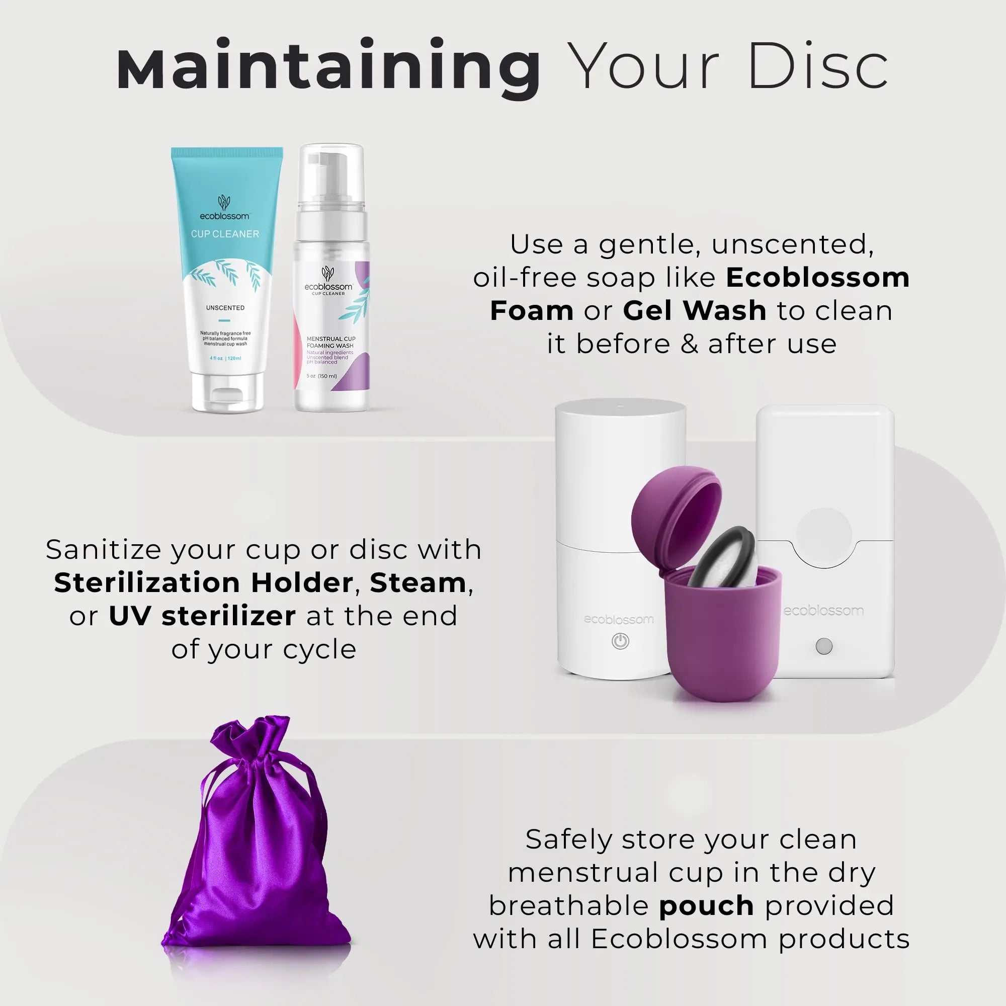 Ecoblossom Reusable Menstrual Disc - Large Menstrual Cup - Soft Period Disc for Women Designed EcoBlossom Au supplements