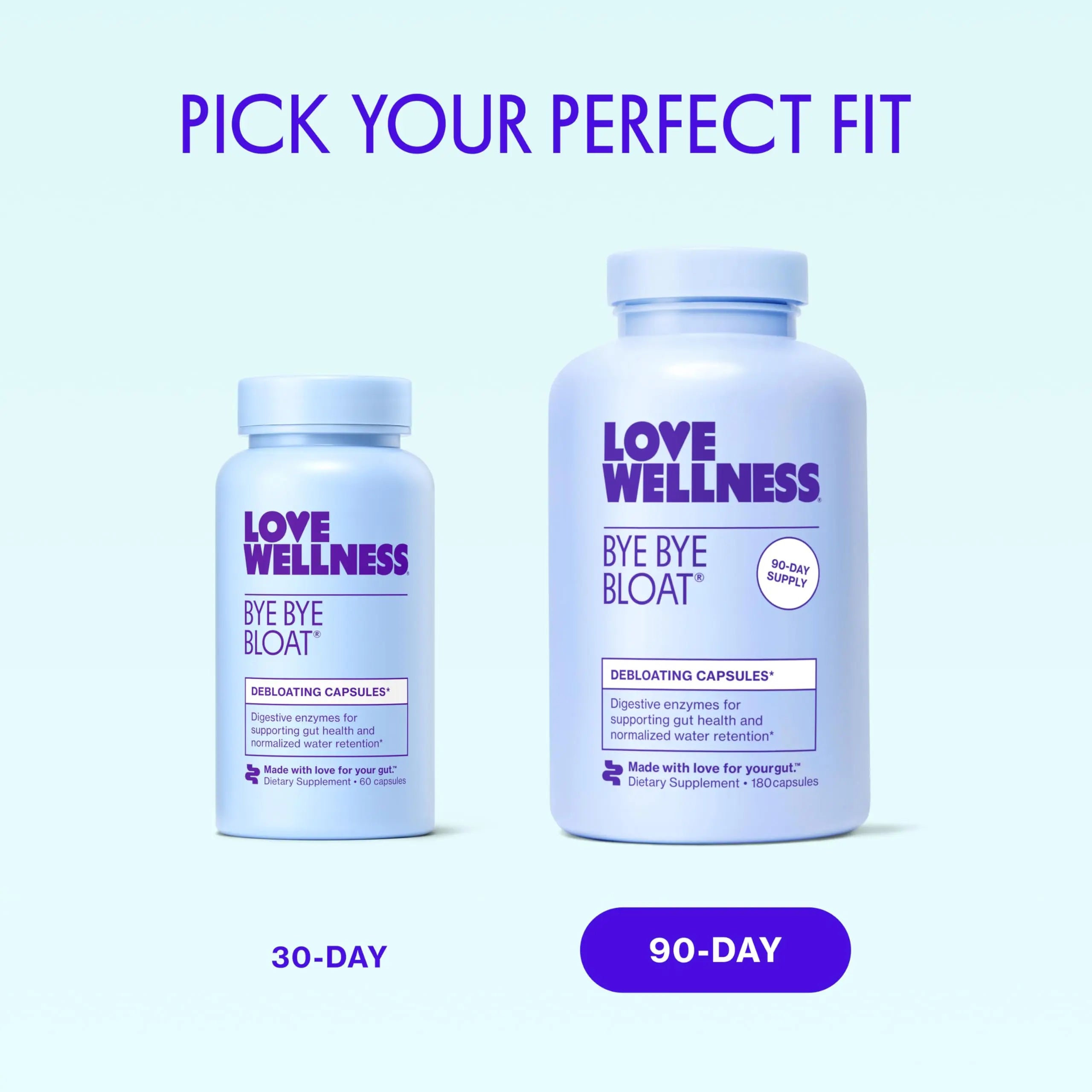 Love Wellness Bye Bye Bloat | Digestive Enzymes for Fast Acting Bloating Relief for Women | Helps Reduce Water Retention & Gas Relief | Supports Digestive Health Love Wellness Au supplements