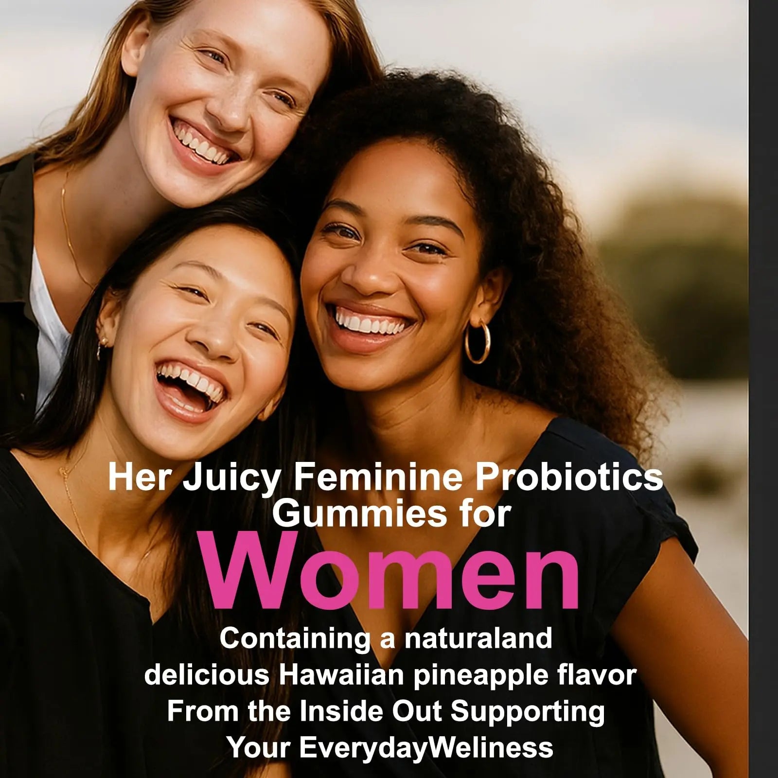 Her Juicy Women's Probiotic Gummies: Supports Women’s Wellness & pH Balance, Clean Vegan, Pineapple Flavor, Prebiotics & Lactobacillus Blend, with Slippery Elm, Gut Health & Immune Defense, 60 Gummies Heawdra Au supplements