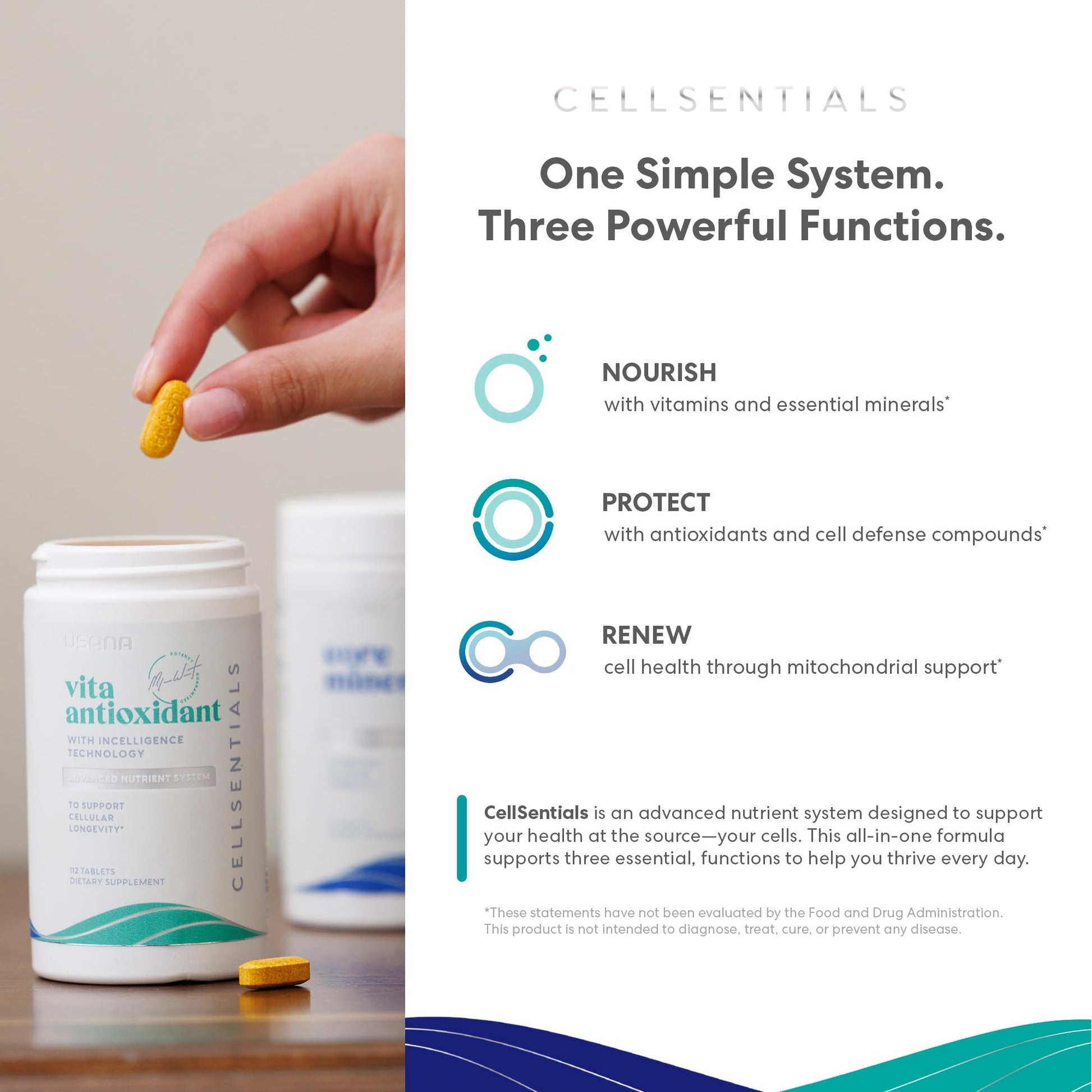 USANA CellSentials - Core Minerals and Vita Antioxidant with InCelligence Technology to Support Total Body Health* - 112 Tablets Per Bottle - 28 Day Supply USANA Au supplements
