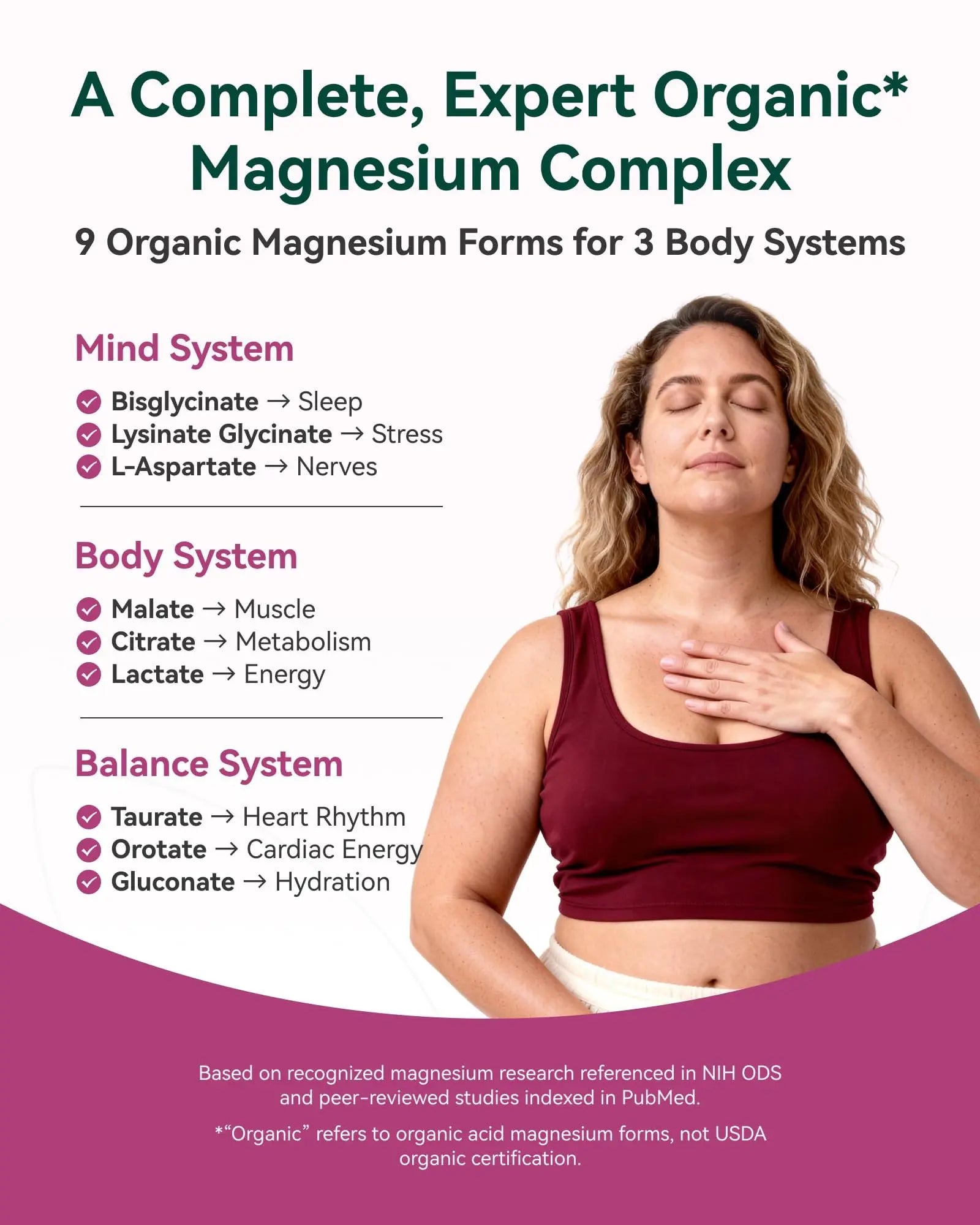 9-in-1 Magnesium Complex, 300mg Magnesium from 9 Organic Forms, Glycinate, Citrate, Malate, High Absorption for Sleep & Relaxation, Energy & Muscle Support, 90 Capsules Inner Brightness Au supplements