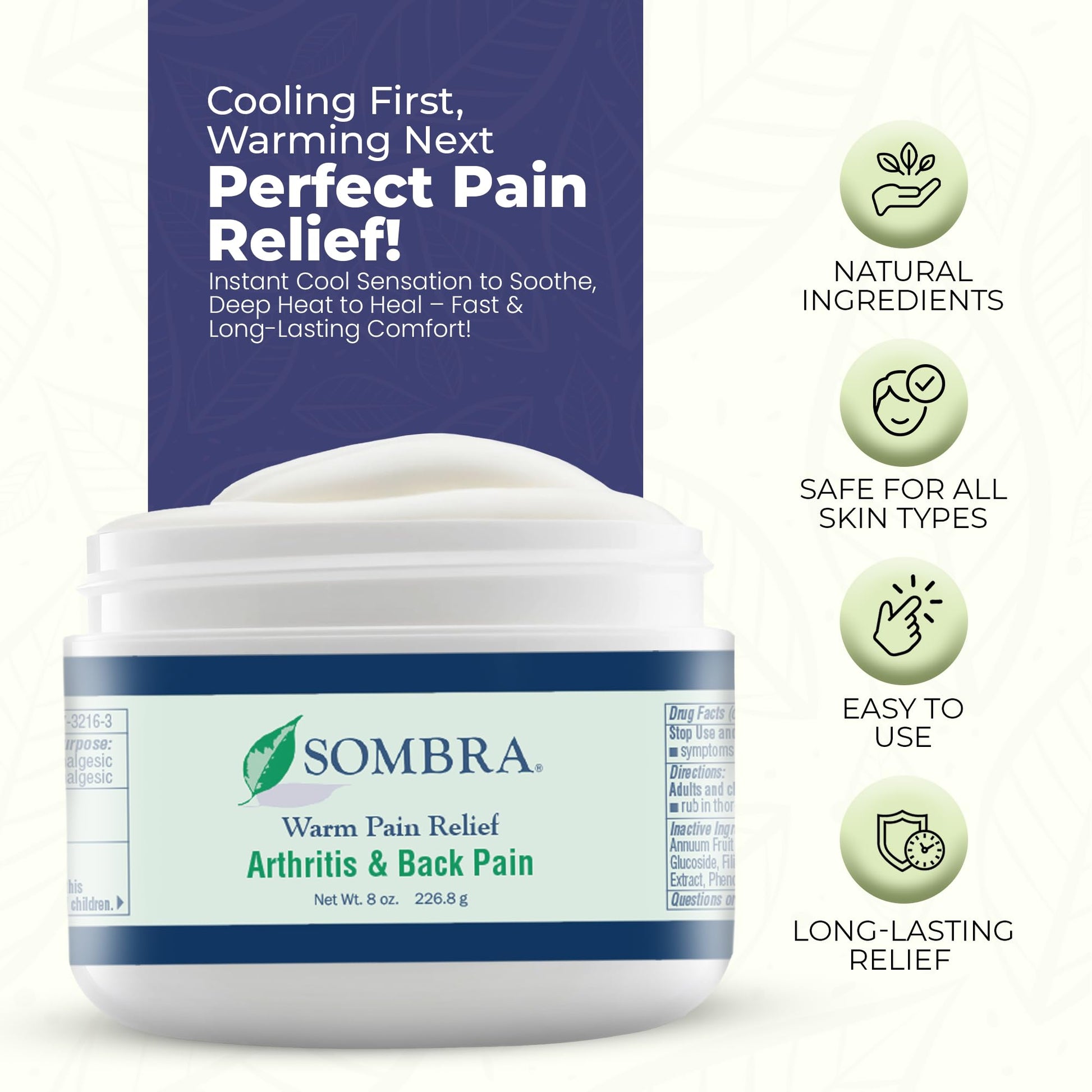 Sombra Warm Pain Relief Gel, Warm Relief for Arthritis and Chronic Pain Pre-Workout Muscle Rub Vegan Formula Free of Artificial Fragrances, Dyes, NSAIDs, Wax, Petroleum, Alcohol - 8oz (2 Pack) Sombra Au supplements
