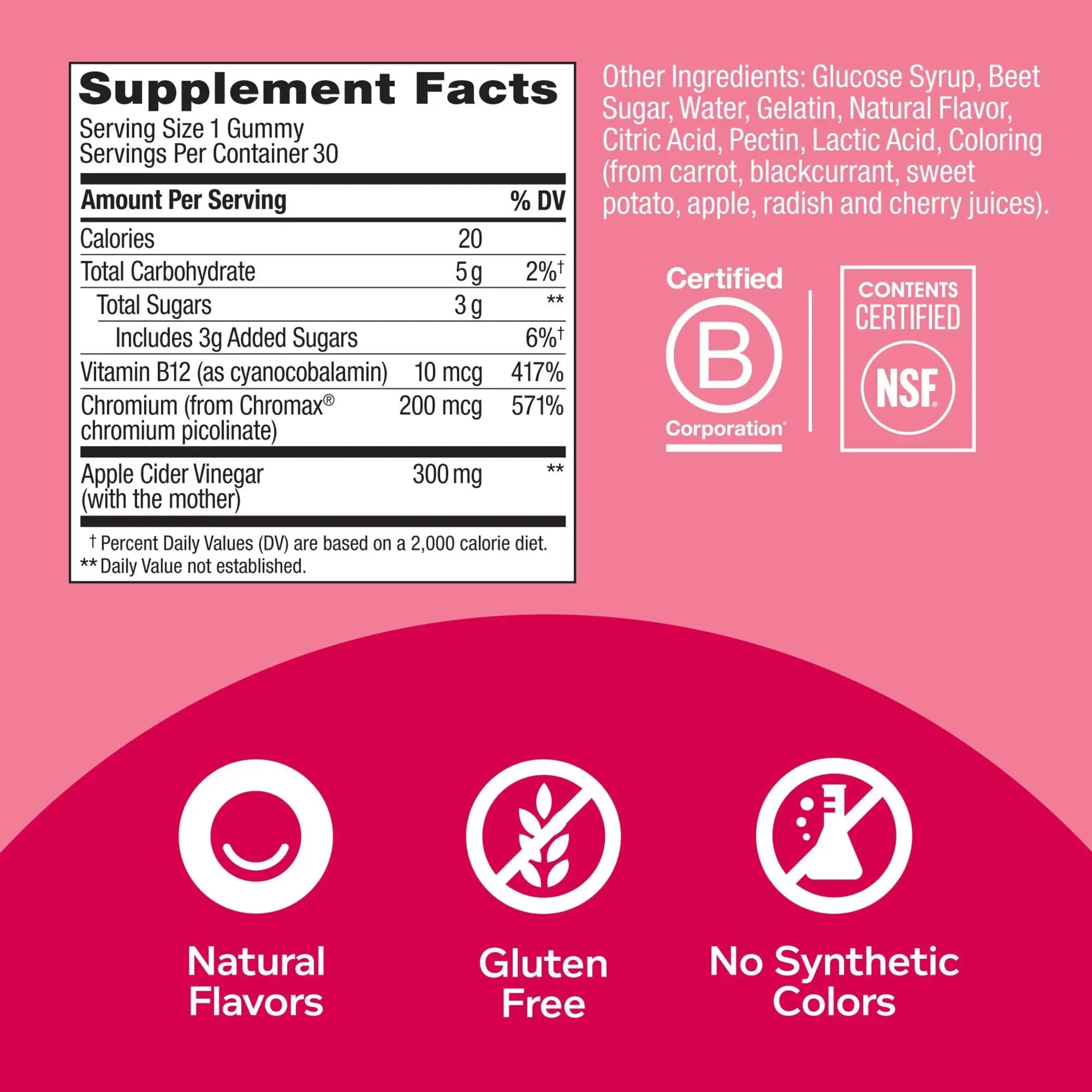 OLLY Metabolism Gummy Rings, Apple Cider Vinegar, Vitamin B12, Chromium, Energy OLLY Au supplements