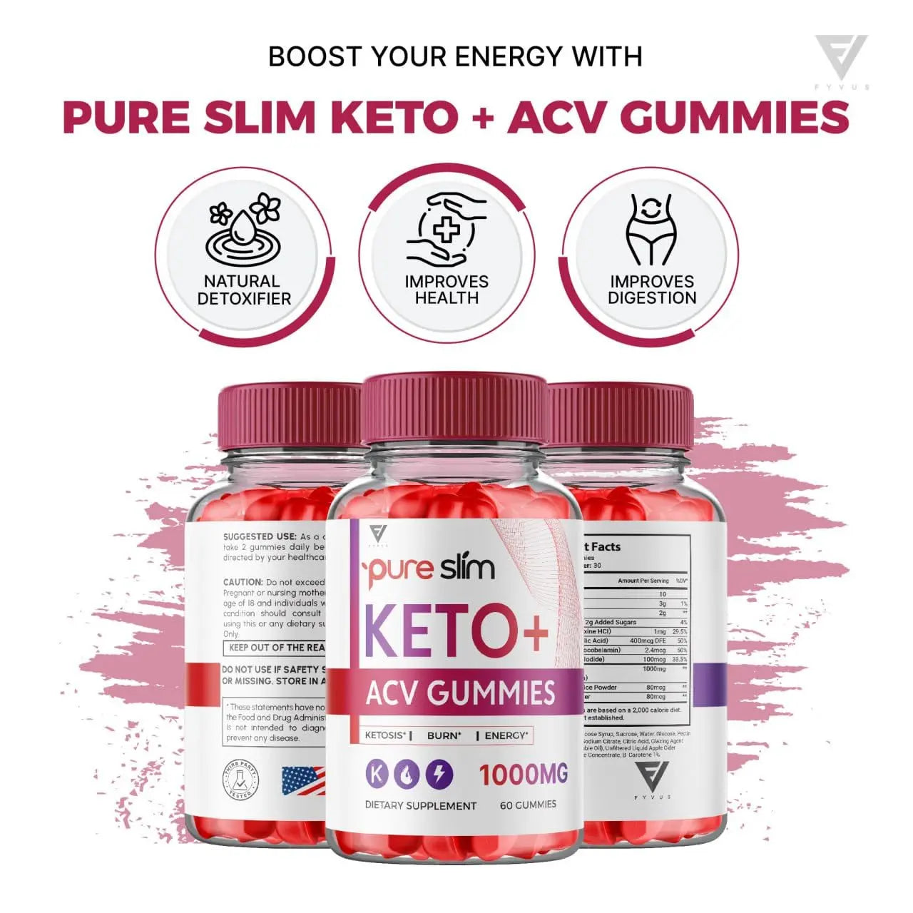 (5 Pack) Pure Slim Keto ACV Gummies, Pure Slim Keto ACV Gummies Advanced Weight Loss Fyvus Au supplements