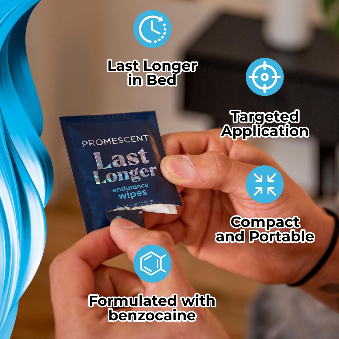 Promescent Delay Wipes Sexual Enhancer for Men to Last Longer in Bed, Extended Climax Control with Benzocaine for Male Genital Desensitizing - Increase Duration (7 Count) Promescent Au supplements