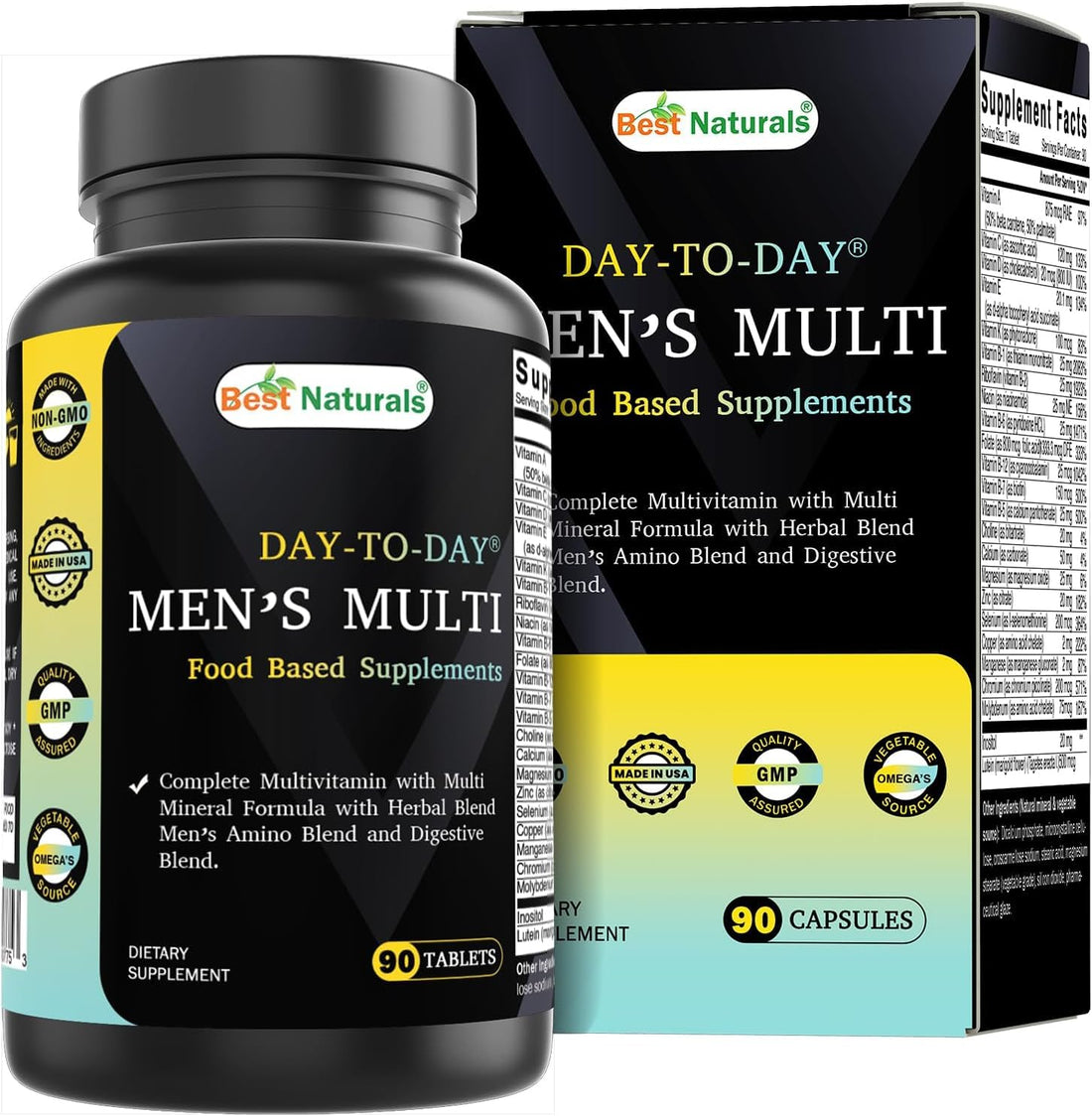 Best Naturals Day-to-Day Men's Multivitamin Food Based Supplement with Vitamin A, L-Arginine, L-Glutamine, L-Lysine- 90 Tablets Best Naturals Au supplements