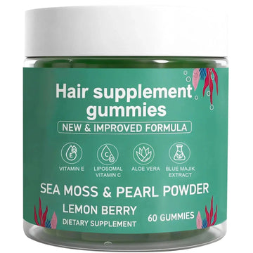 YATIME Hair Loss Gummies,Sea Moss Gummies with Vitamin C, Vitamin E, Aloe Vera, Pearl Powder Support Faster Hair Growth YATIME Au supplements