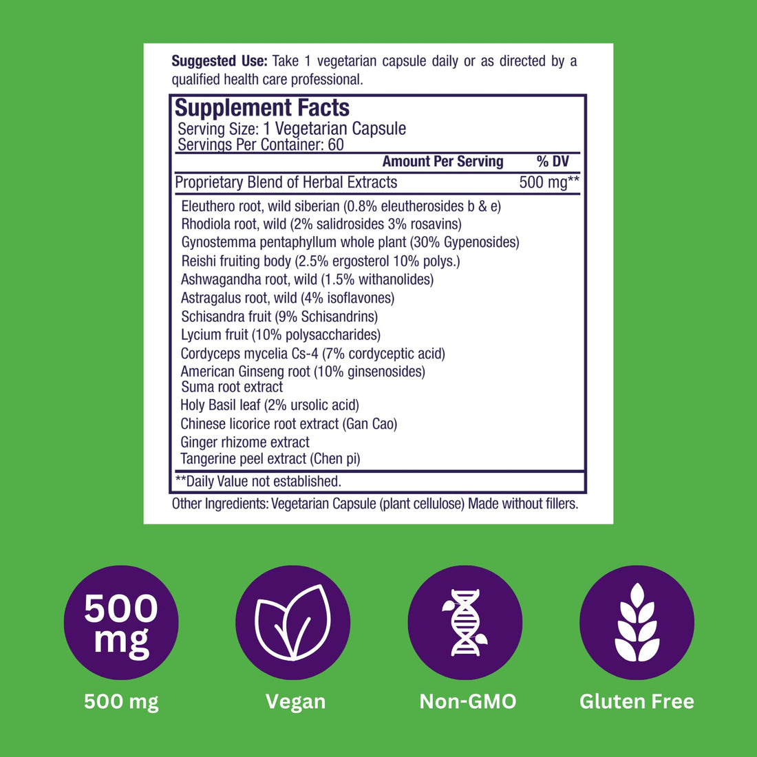 Paradise Herbs, Imperial Adaptogens, with Ashwagandha, Astragalus, Rhodiola, Proprietary Adaptogen Blend for Stress Support, Focus & Energy, 60 Vegetarian Capsules Paradise Herbs Au supplements