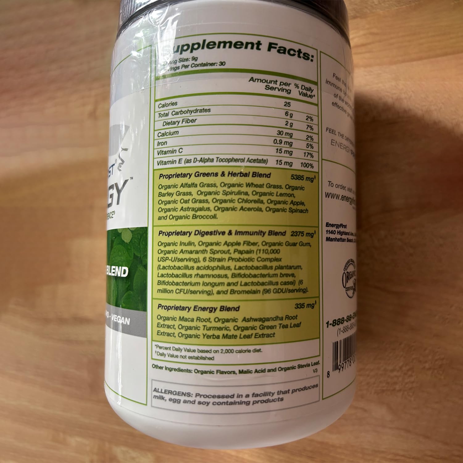 EnergyFirst Energize and Detoxify Greenergy Organic Superfood Powder - Vegan, Gluten-Free, Sugar-Free, Non-GMO - 30 Servings for Daily Energy & Immunity Boost! EnergyFirst Au supplements